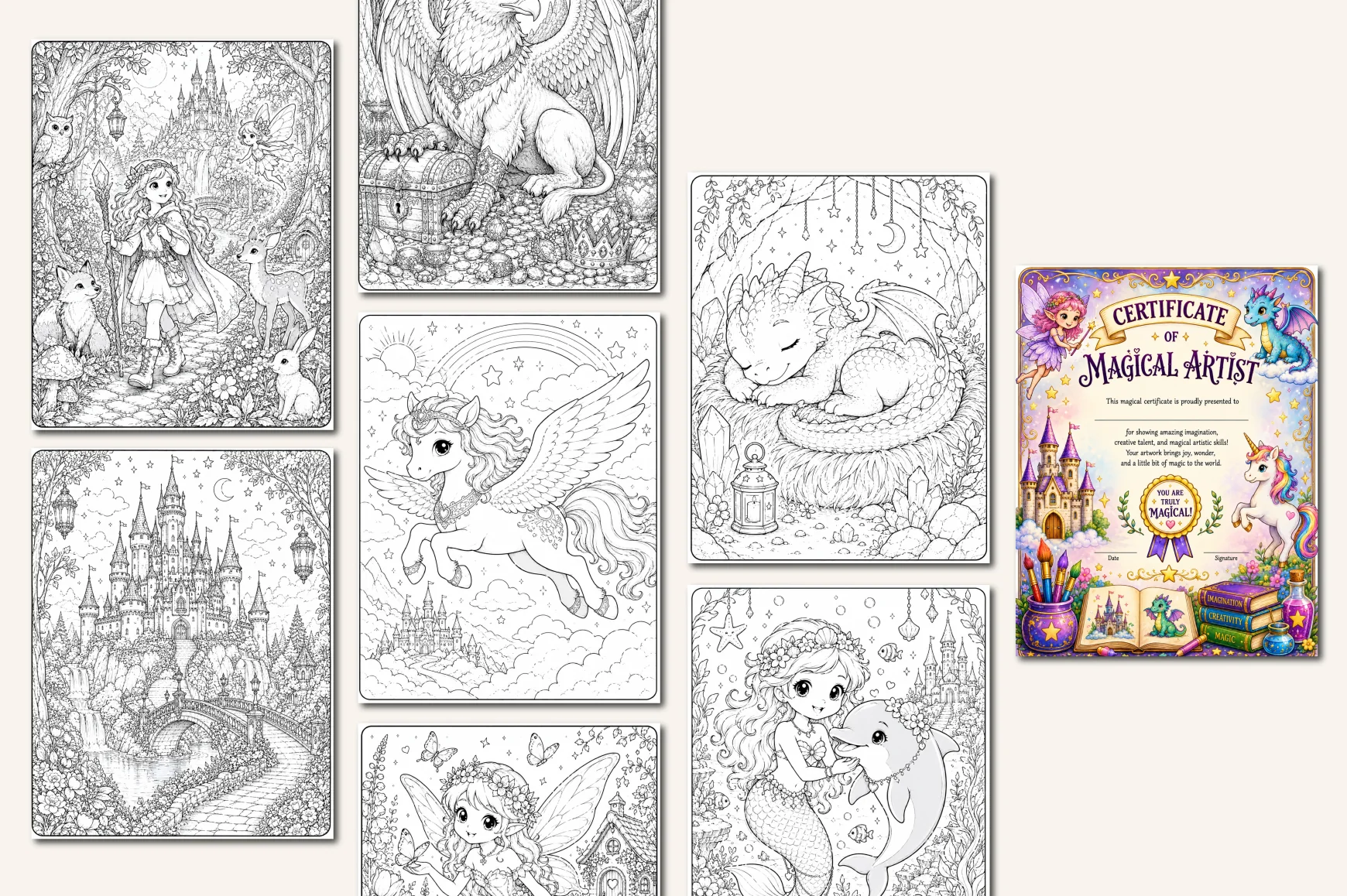 Magical Creatures Coloring Book - Image 4