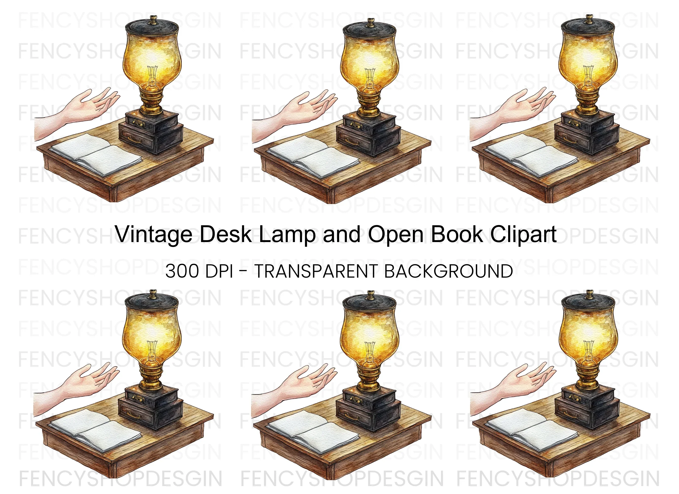 Magical Lamp and Book Clipart Bundle