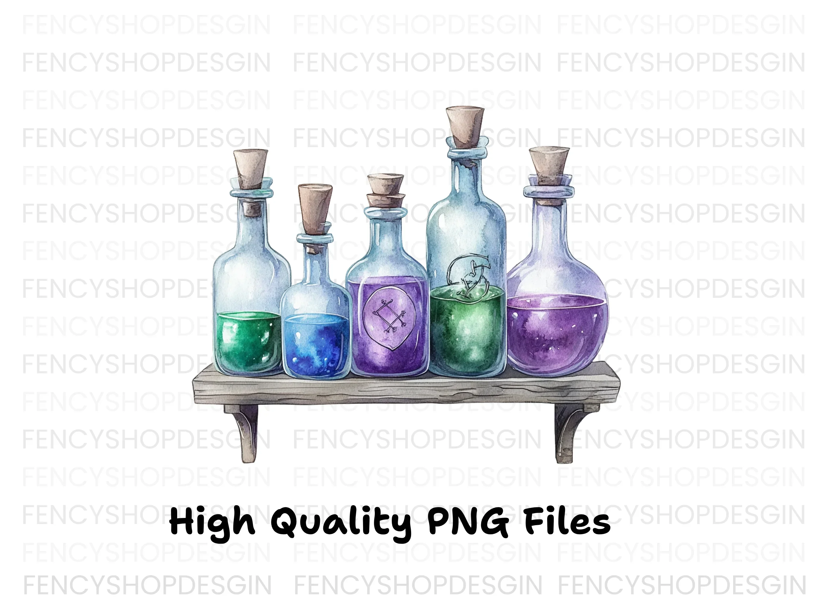 Magical Potion Bottles Clipart Bundle - Image 3