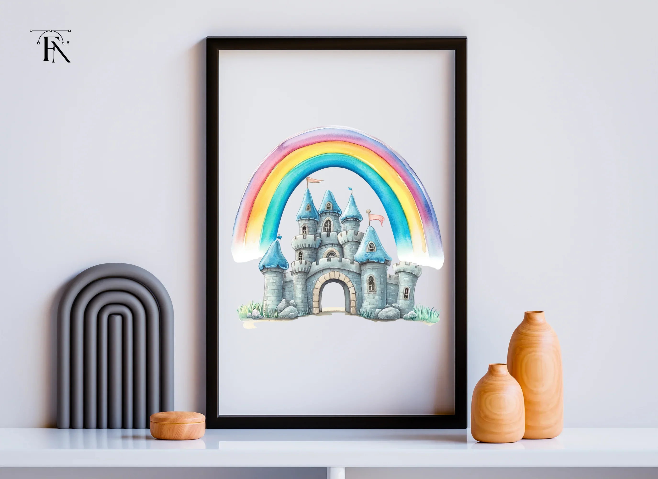 Magical Rainbow Castle Clipart Bundle - Image 6