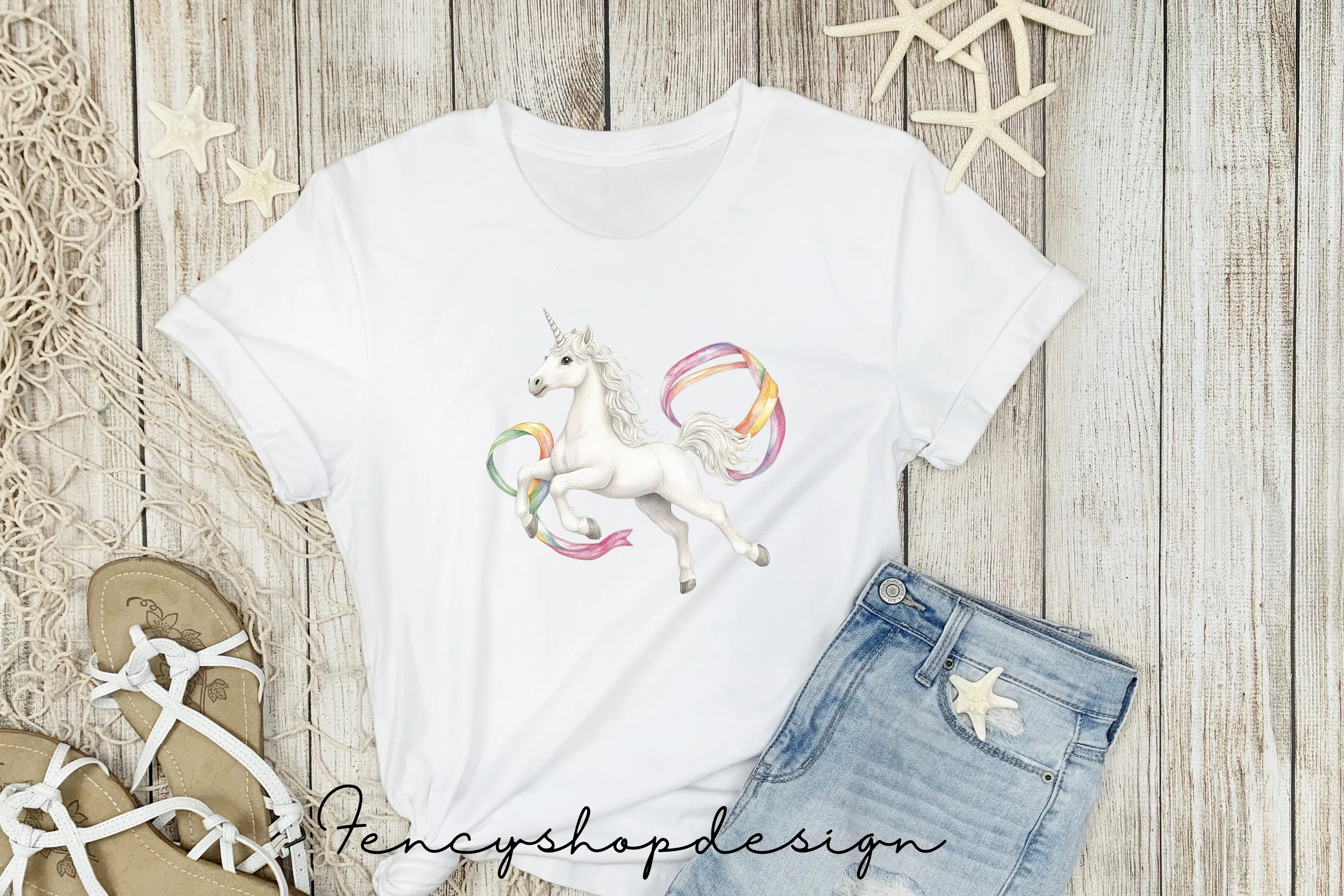 Magical Rainbow Unicorn Clipart Bundle - Image 5