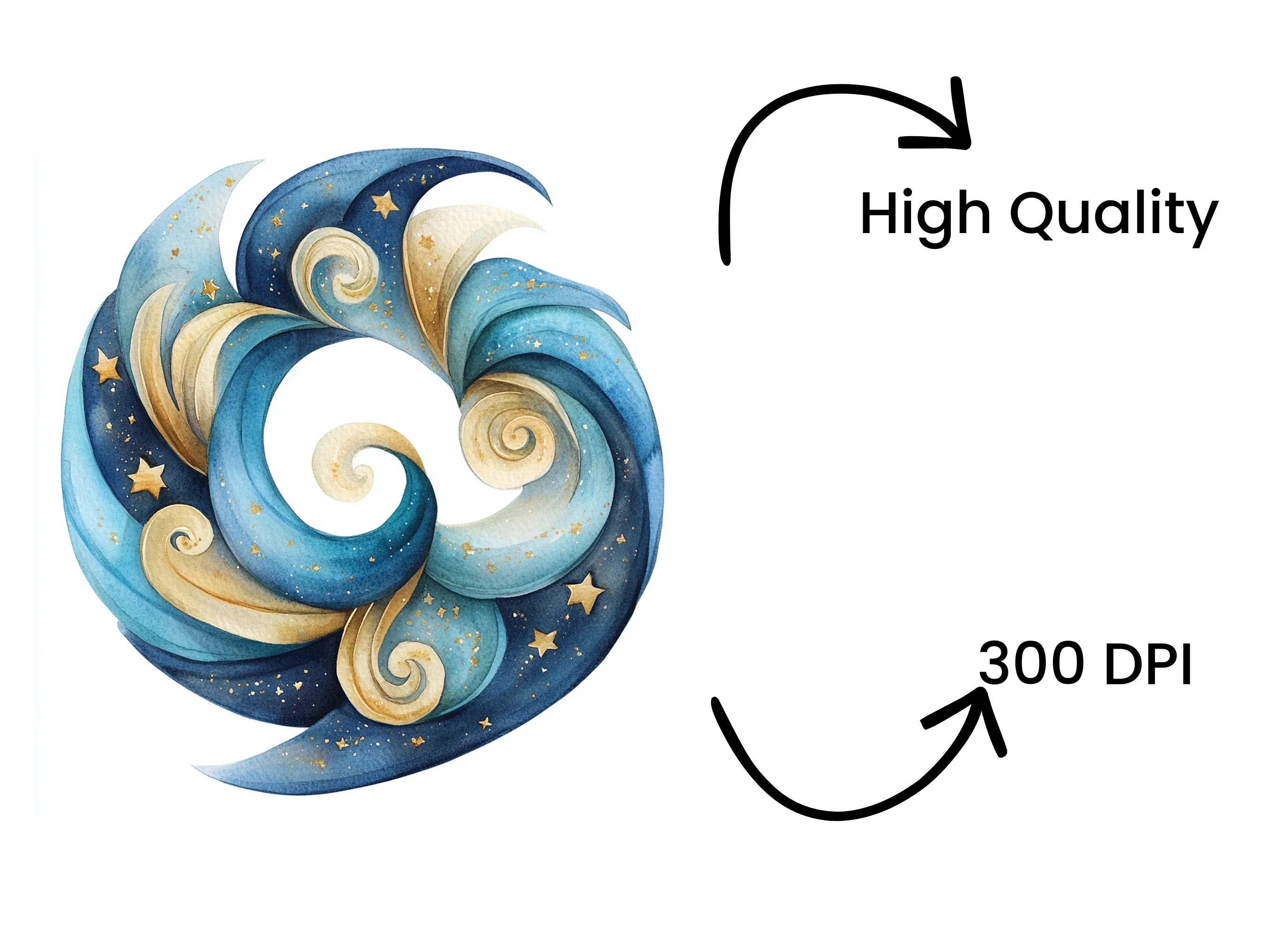 Magical Swirls and Stars Clipart Bundle - Image 4