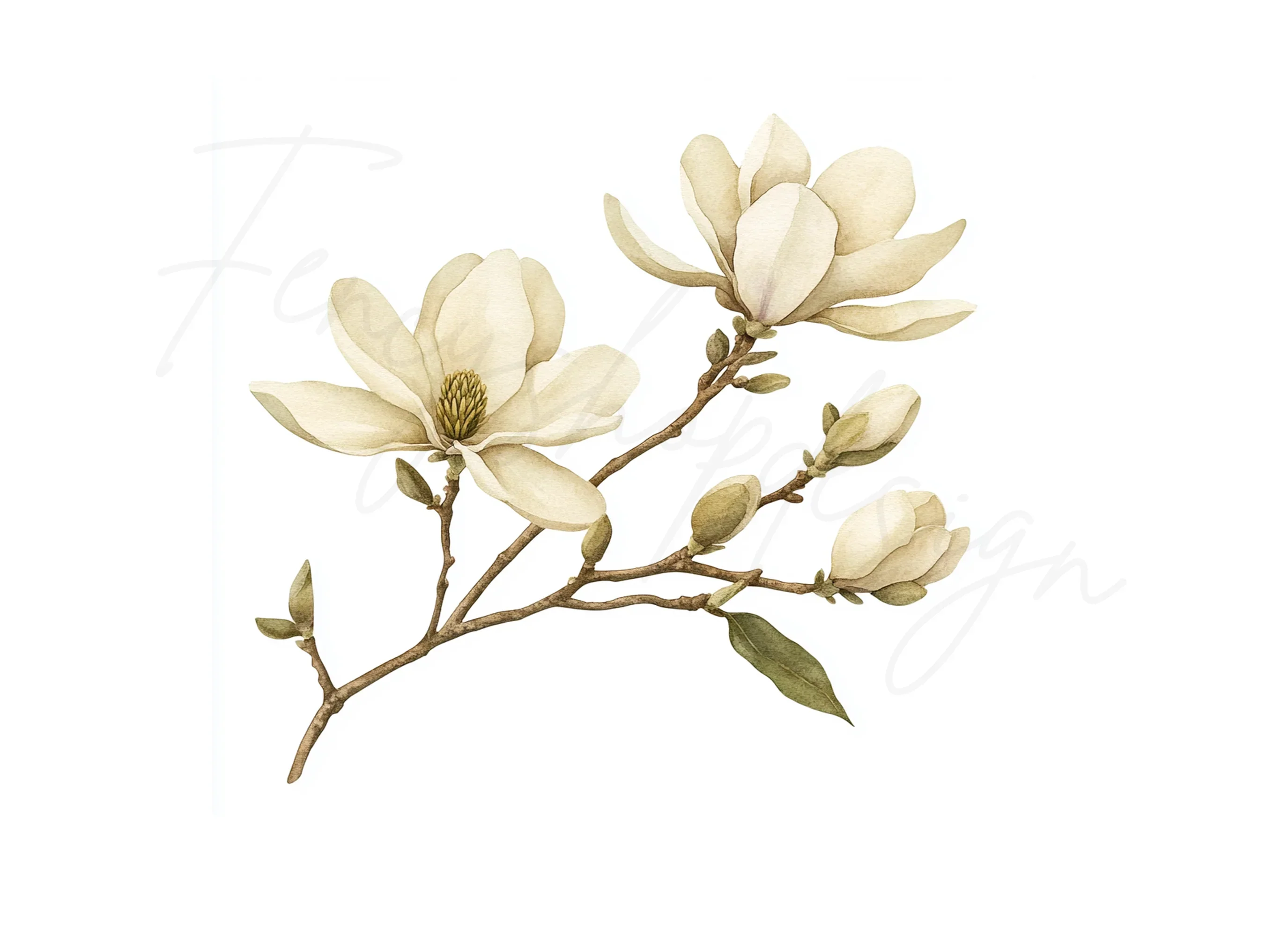 Magnolia Flower Clipart Bundle - Image 2