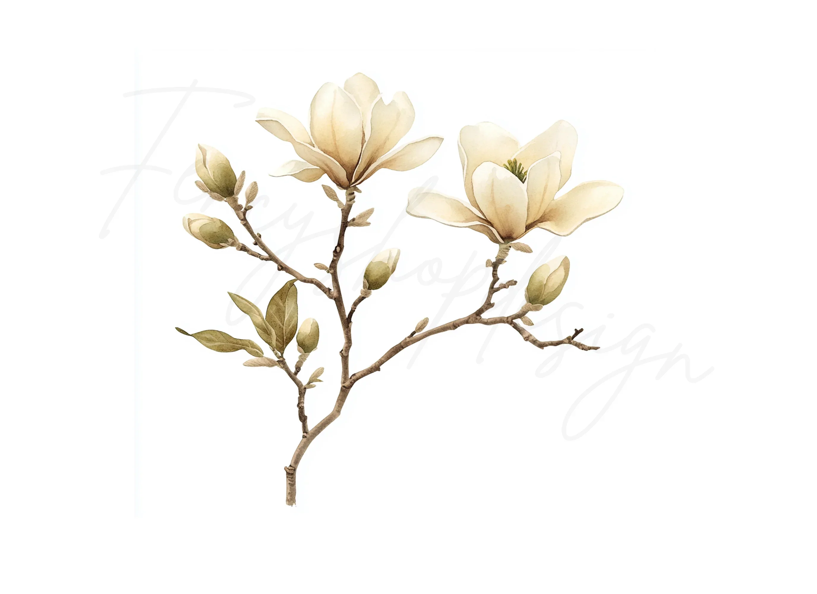 Magnolia Flower Clipart Bundle - Image 3