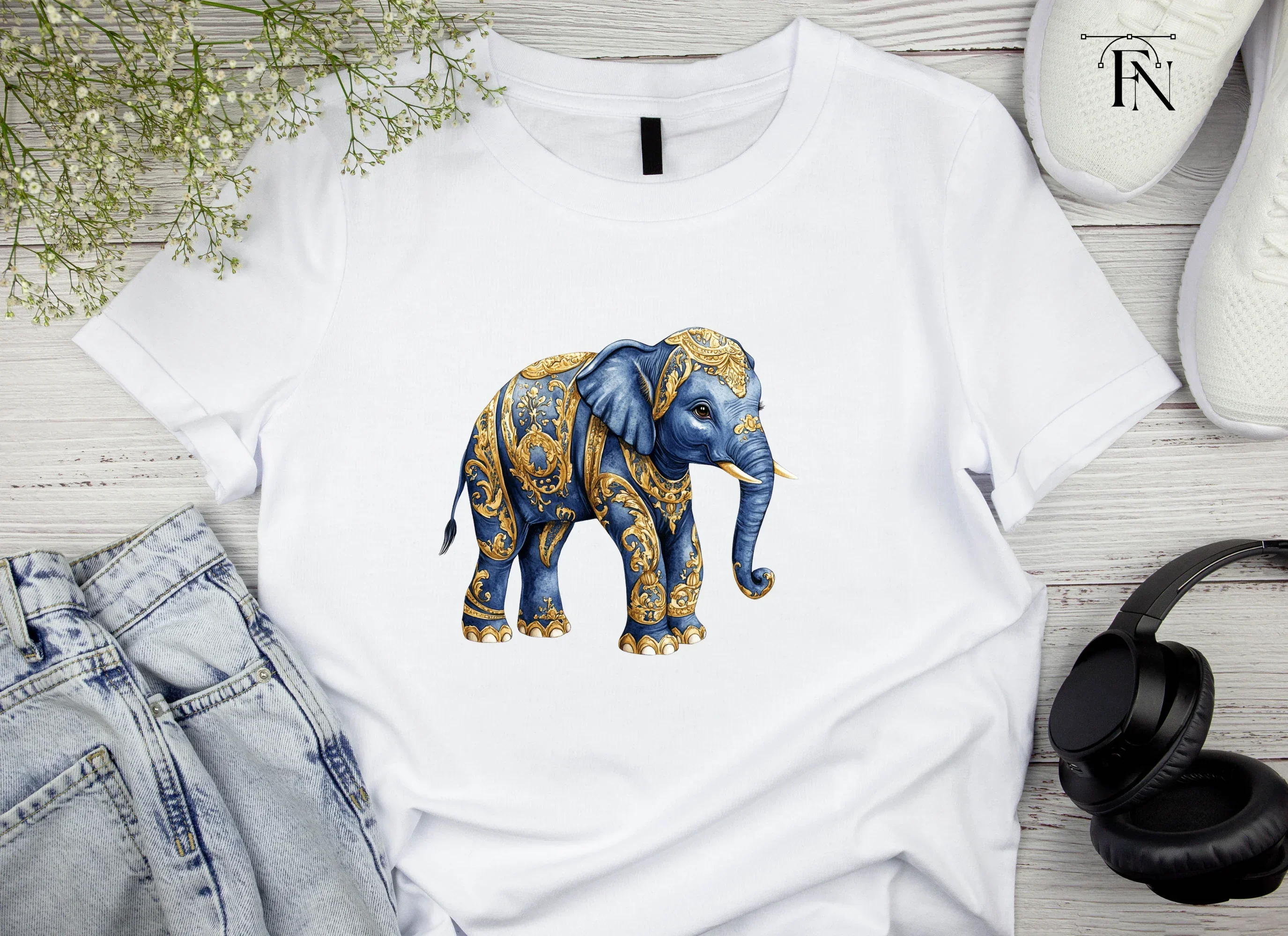 Majestic Blue Elephant Clipart Bundle - Image 5