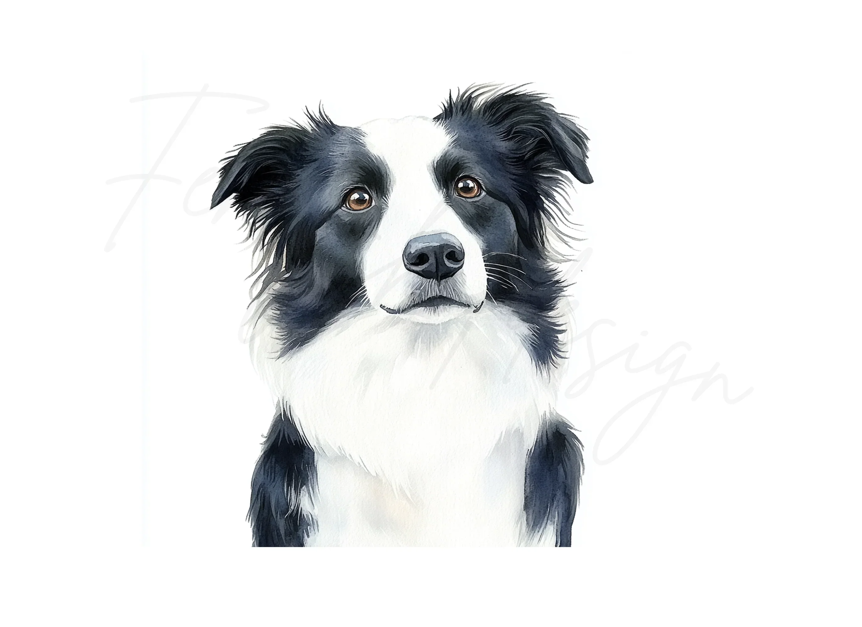 Majestic Border Collie Portrait Clipart Bundle - Image 3