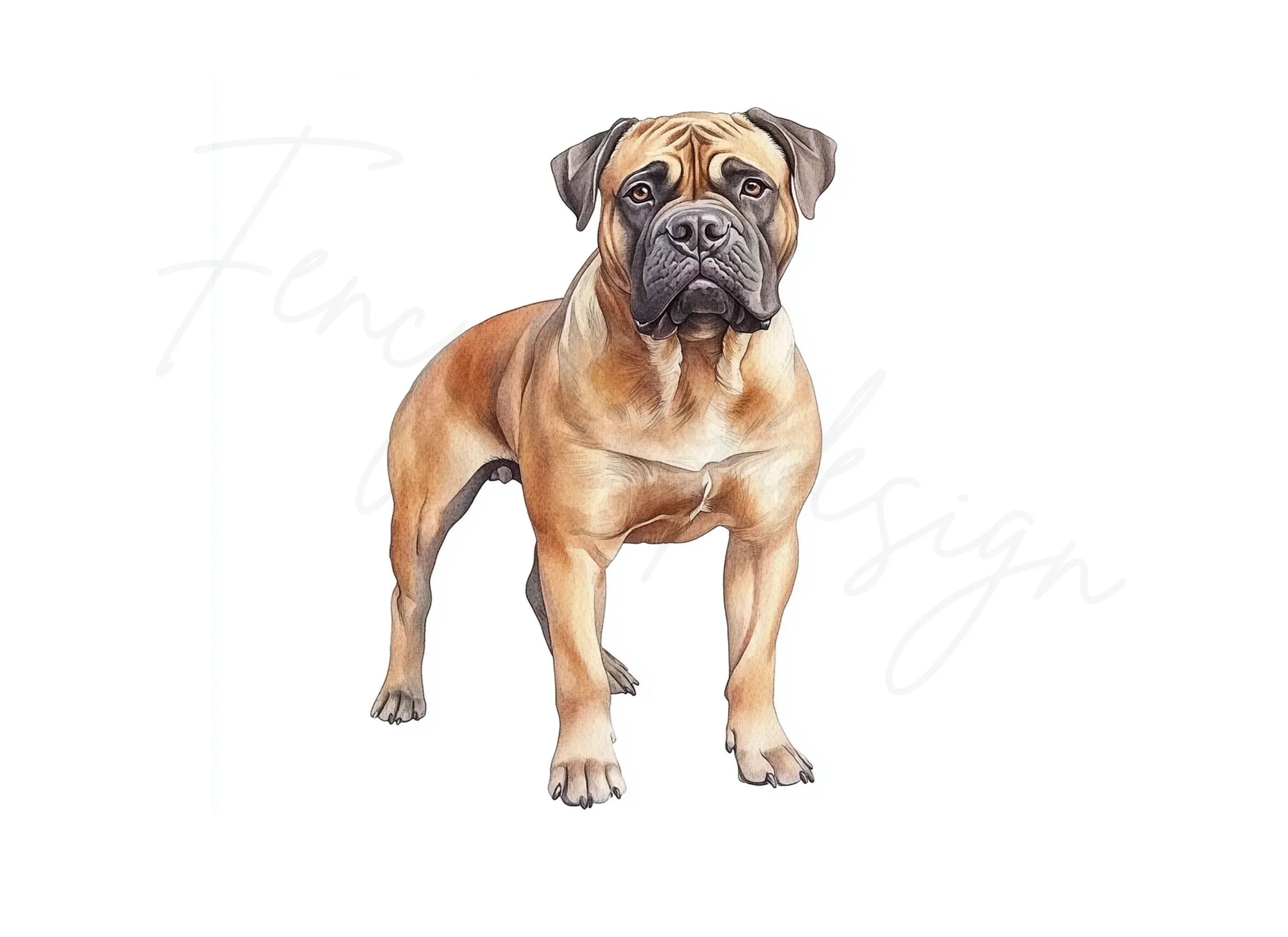 Majestic Bullmastiff Dog Clipart Bundle - Image 3