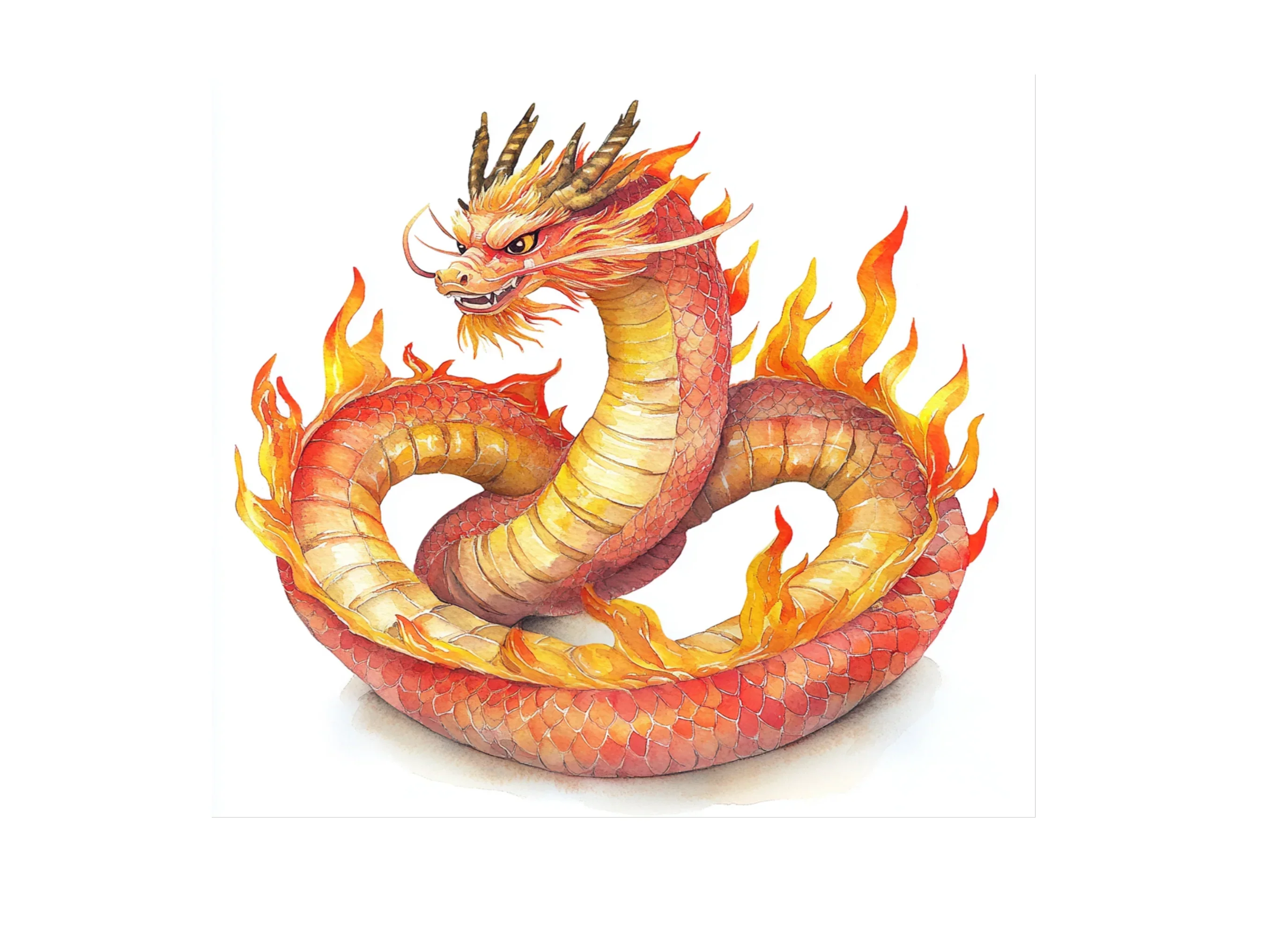 Majestic Chinese Dragon Fire Clipart Bundle - Image 3