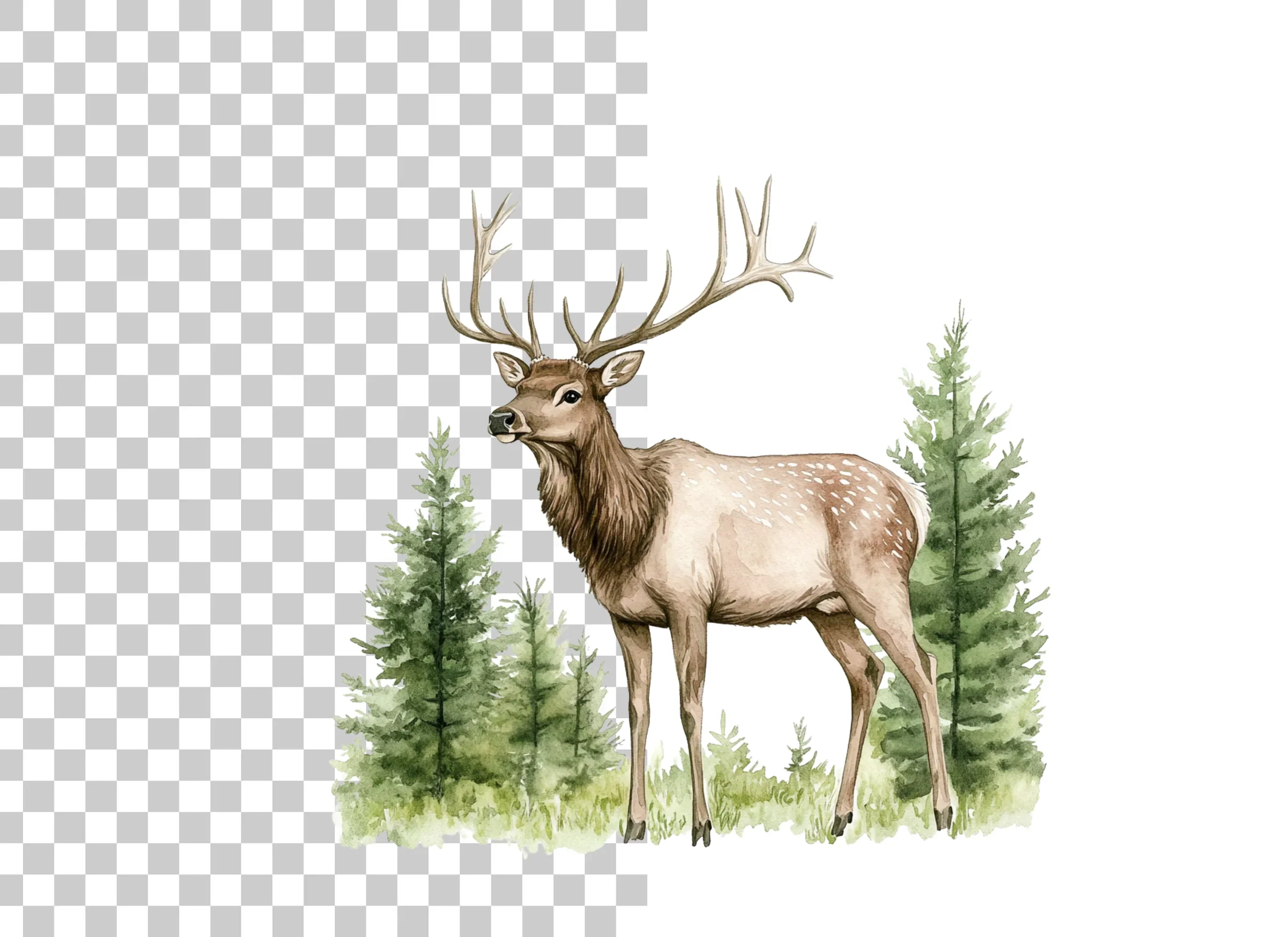 Majestic Elk in Forest Clipart Bundle - Image 2