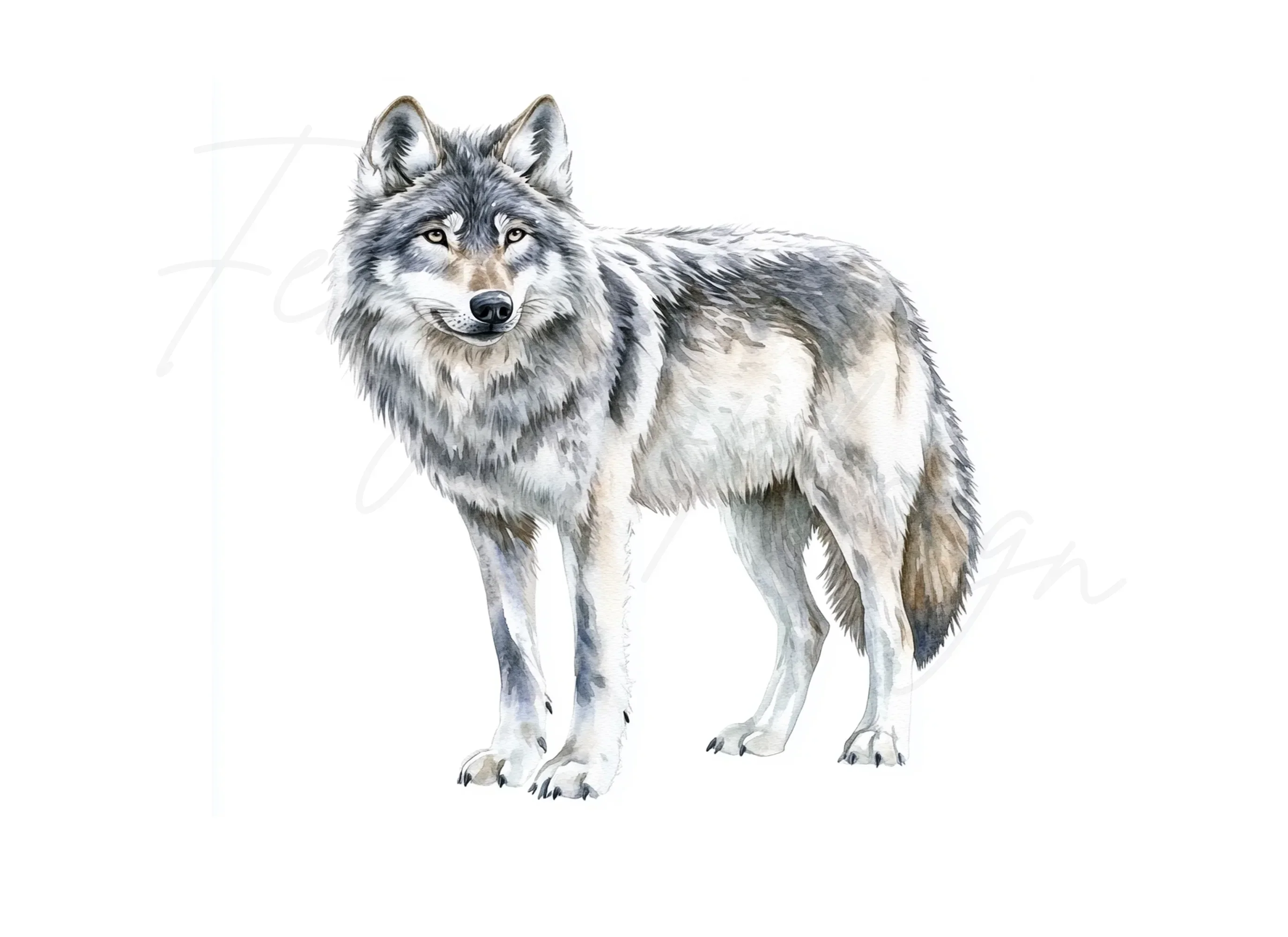 Majestic Gray Wolf Clipart Bundle - Image 3