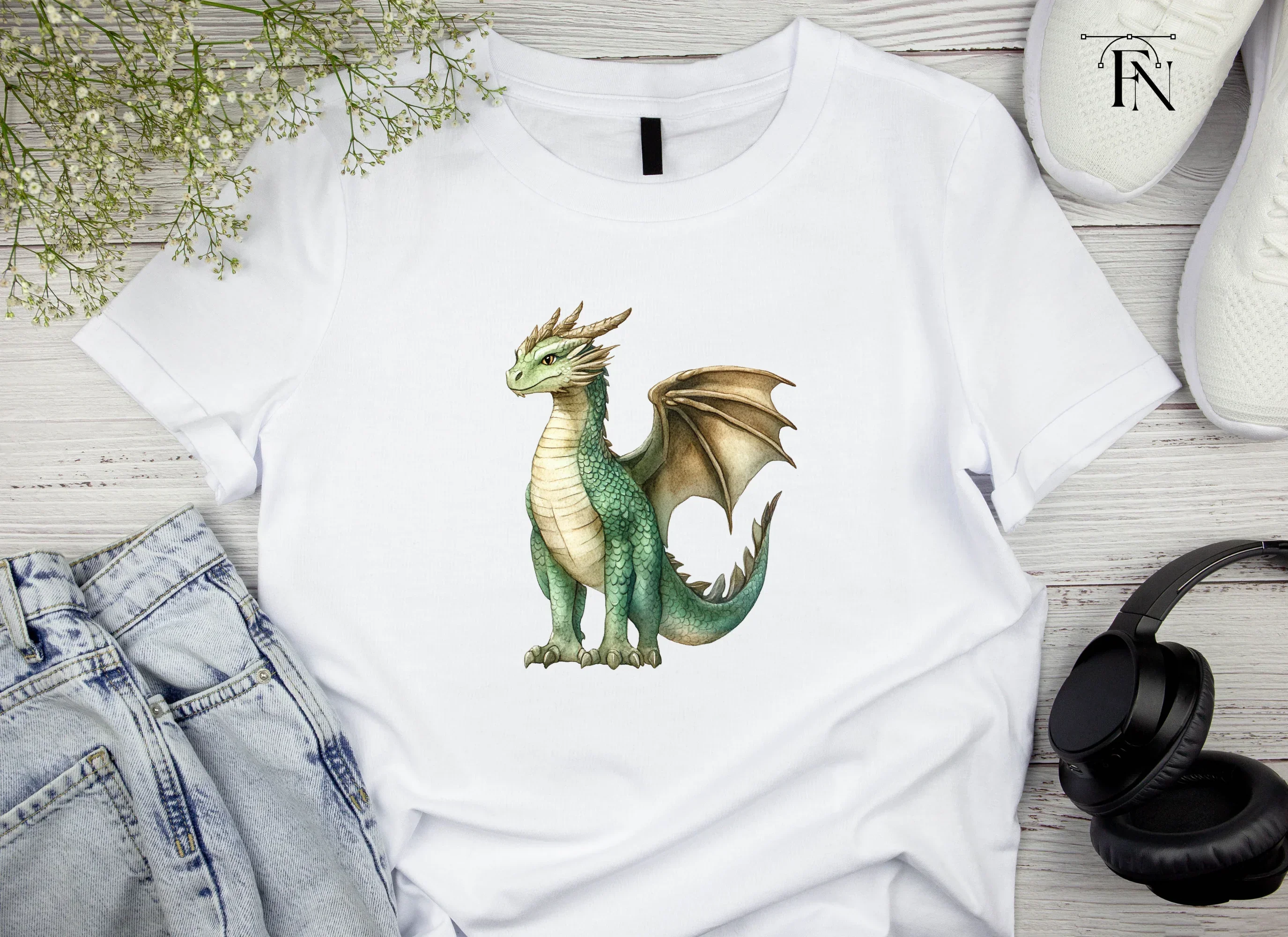 Majestic Green Dragon Clipart Bundle - Image 4