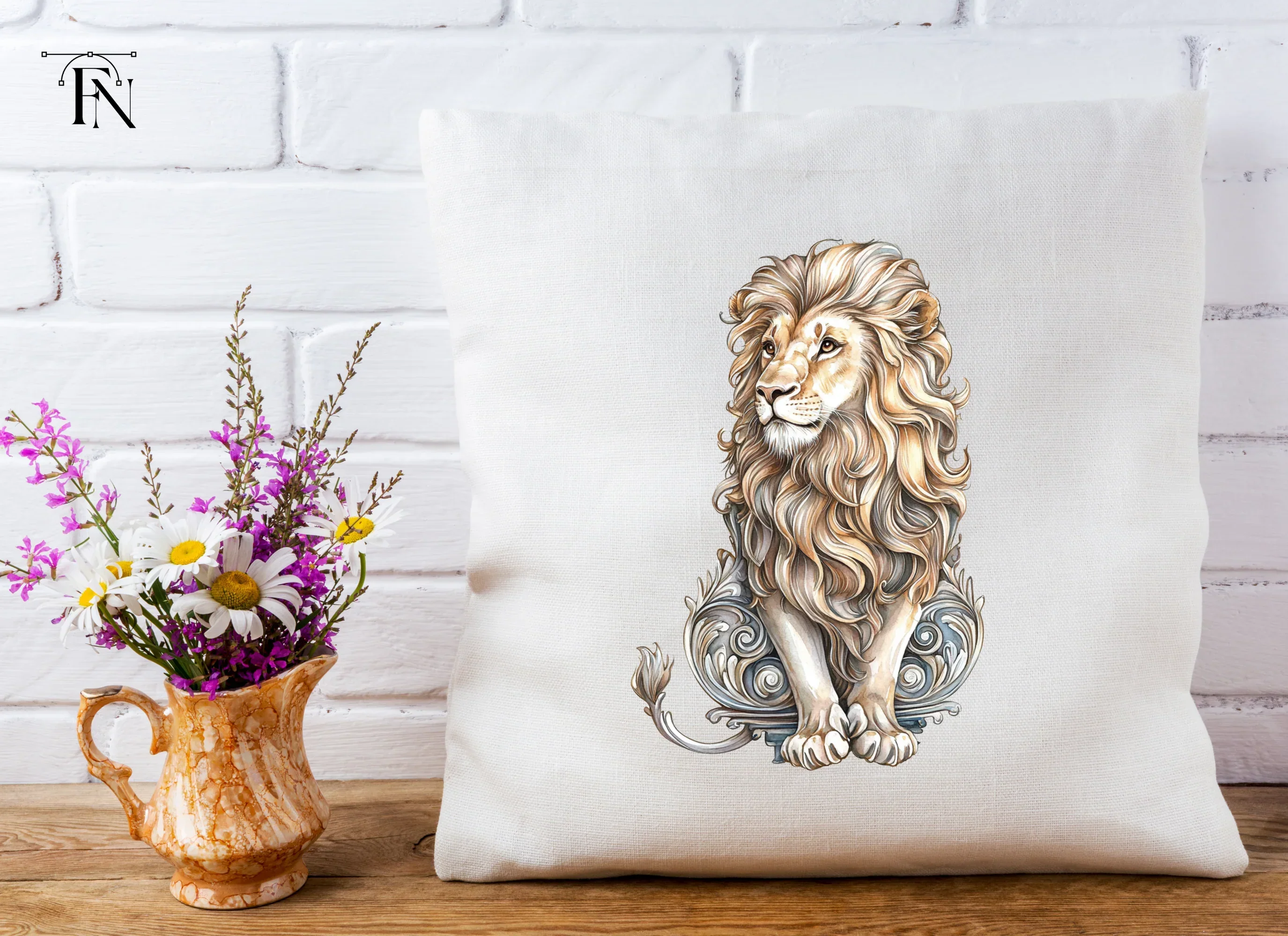 Majestic Lion with Ornate Base Clipart Bundle - Image 5