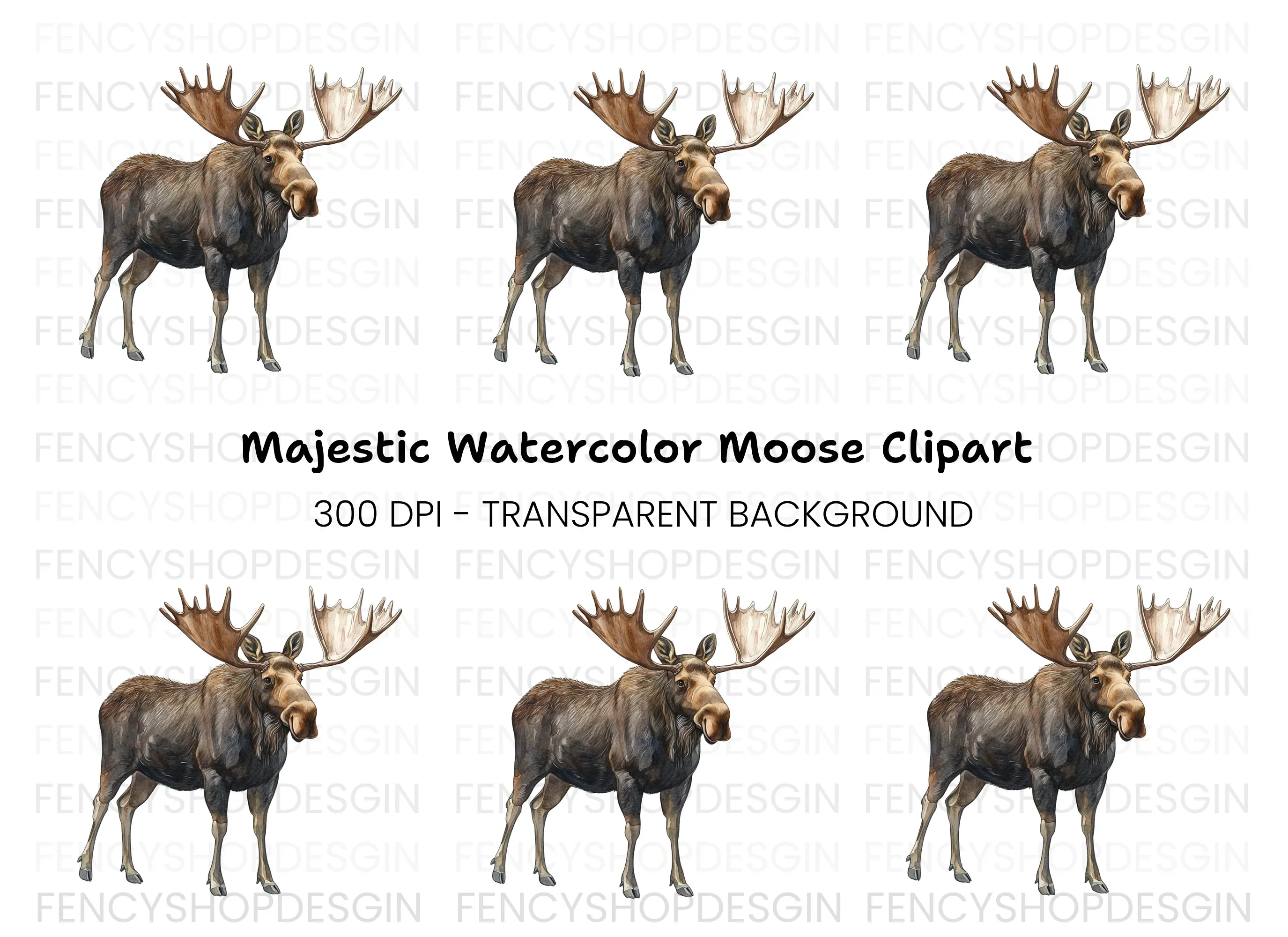 Majestic Moose Clipart Bundle