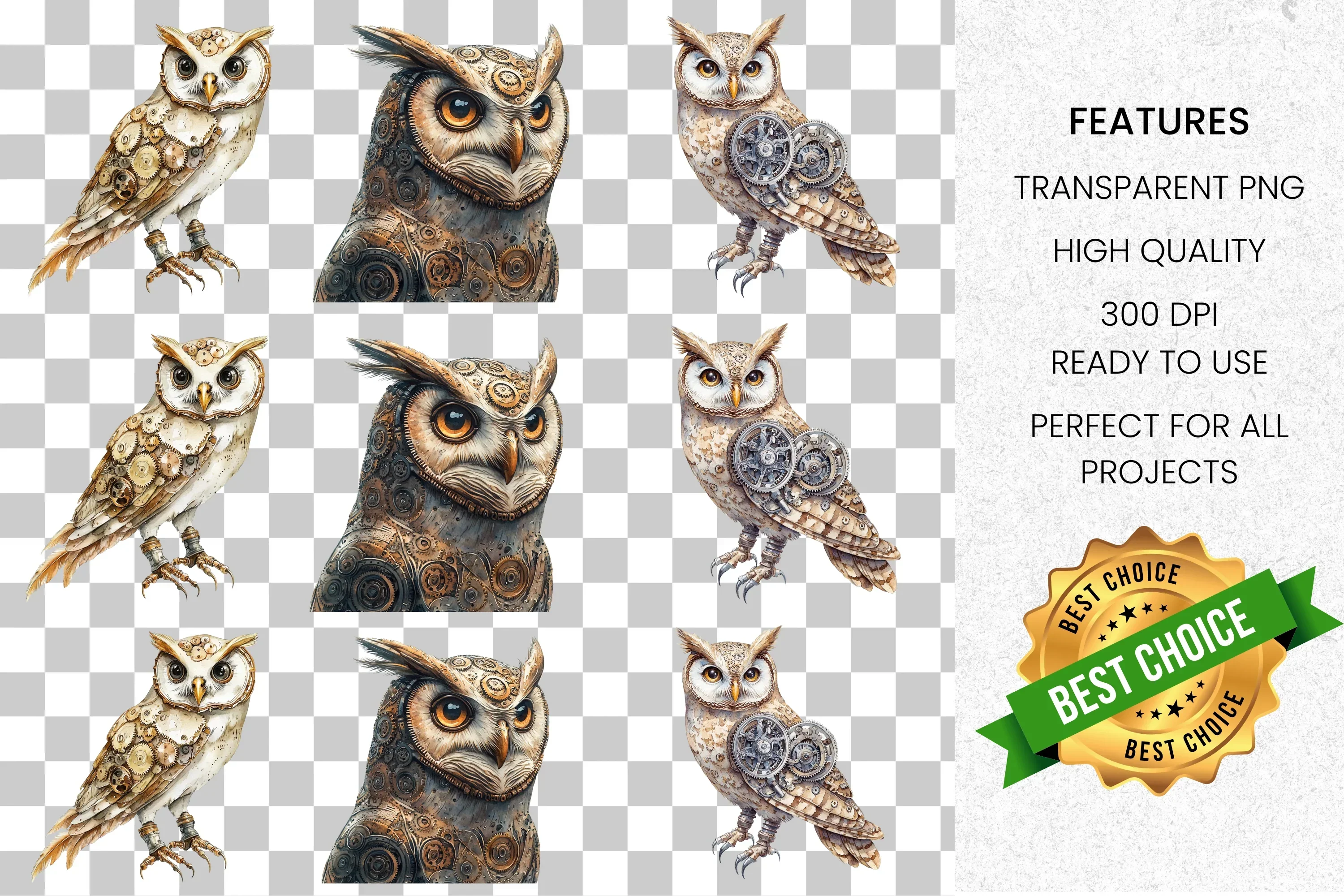 Majestic Owl Clipart Bundle - Image 2