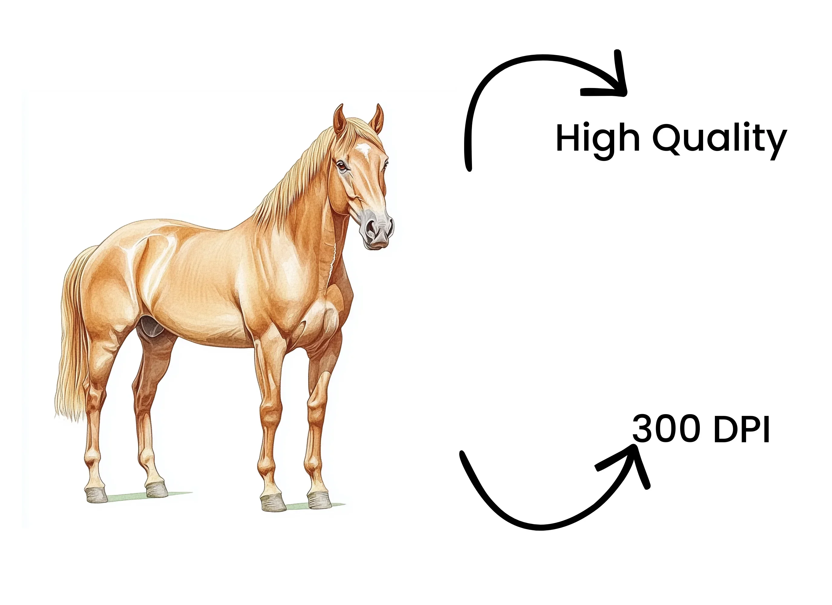 Majestic Palomino Horse Clipart Bundle - Image 4