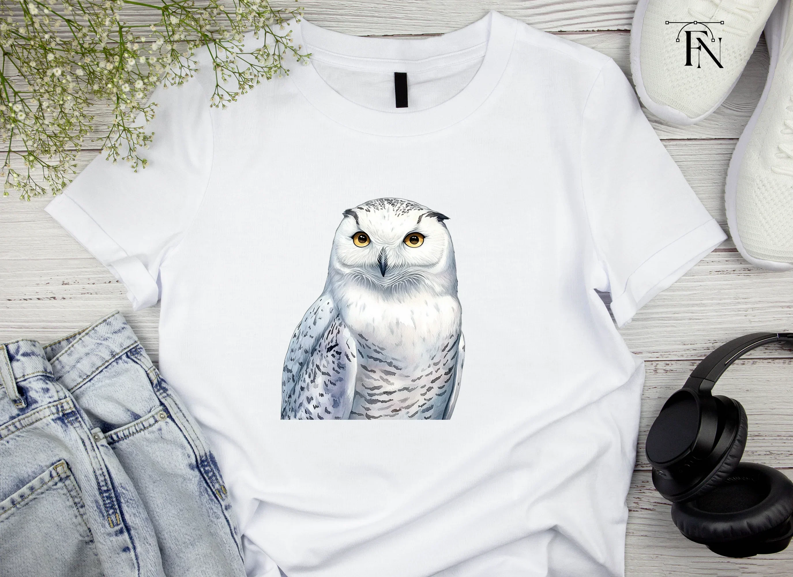 Majestic Snowy Owl Illustration Clipart Bundle - Image 4