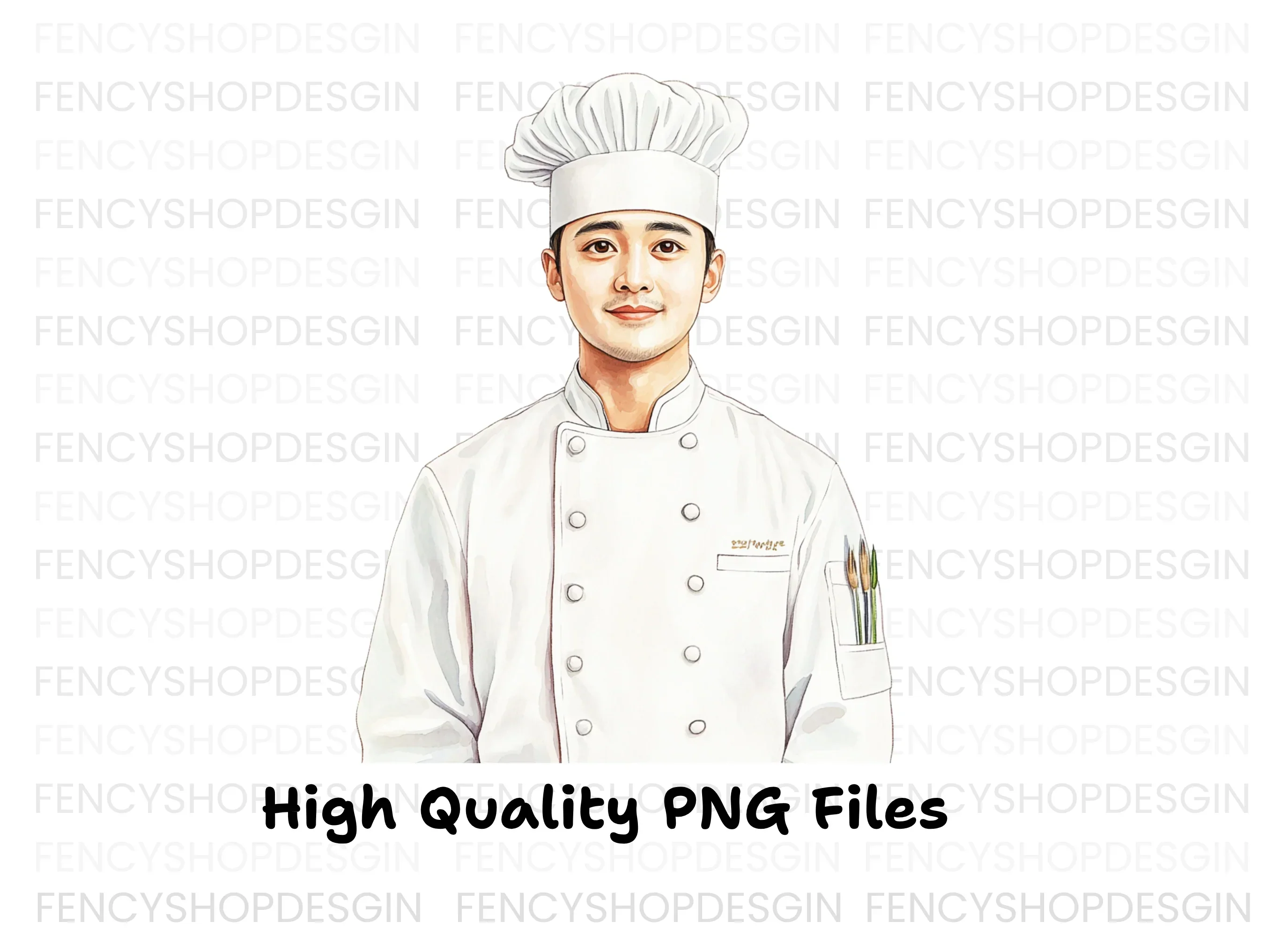 Male Chef Portrait Clipart Bundle - Image 3
