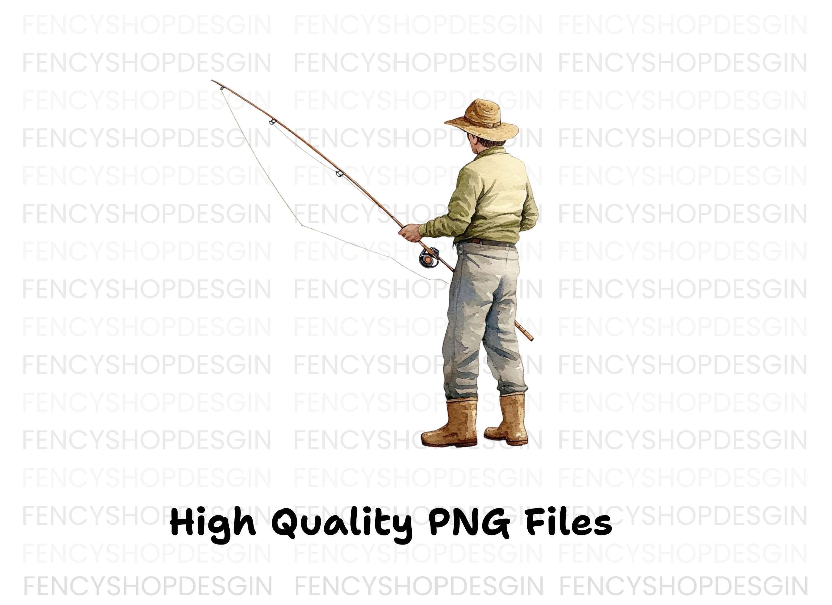 Man Fly Fishing Clipart Bundle - Image 2