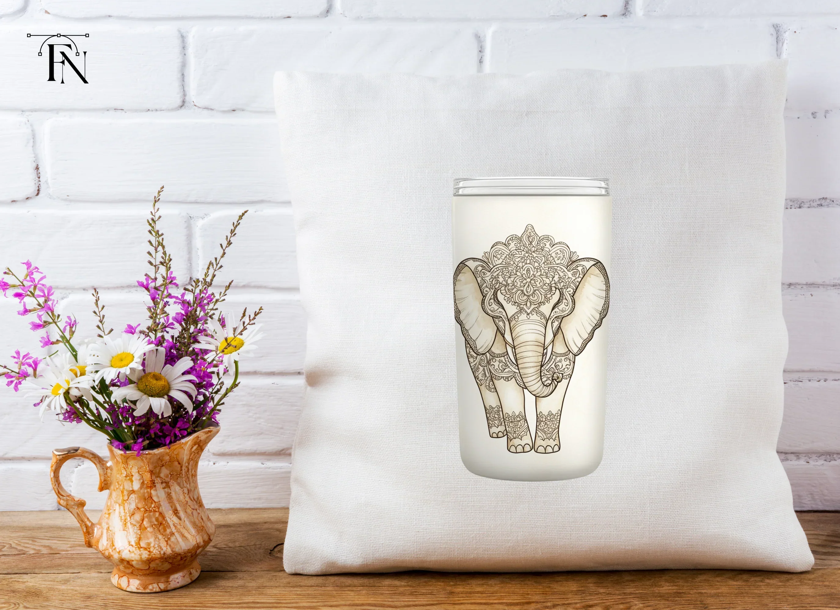 Mandala Elephant Tumbler Clipart Bundle - Image 2