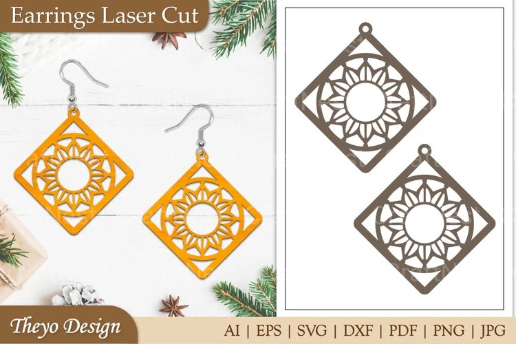 Mandala Laser Cut Earrings SVG Bundle