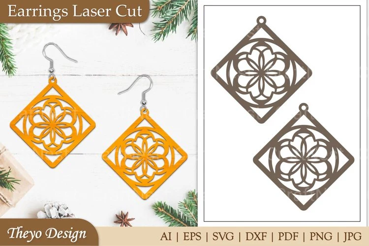 Mandala Lasercut Earrings SVG Bundle