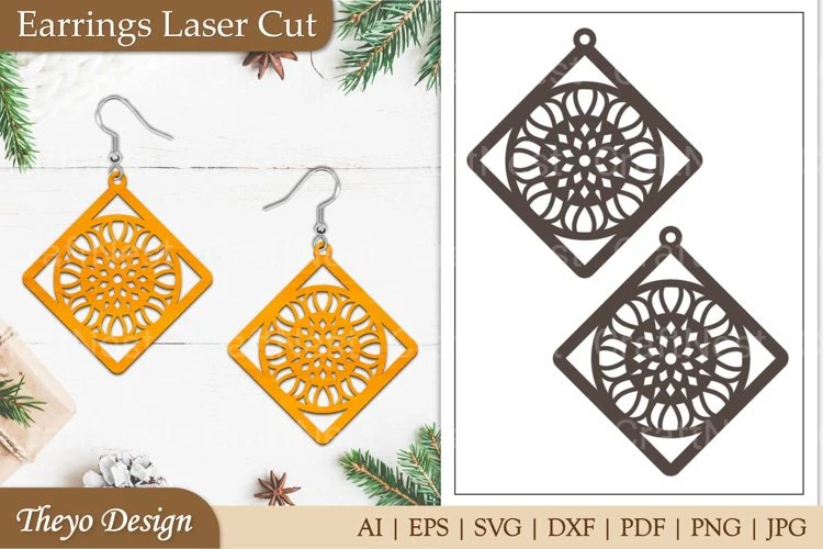 Mandala Lasercut Earrings SVG Bundle