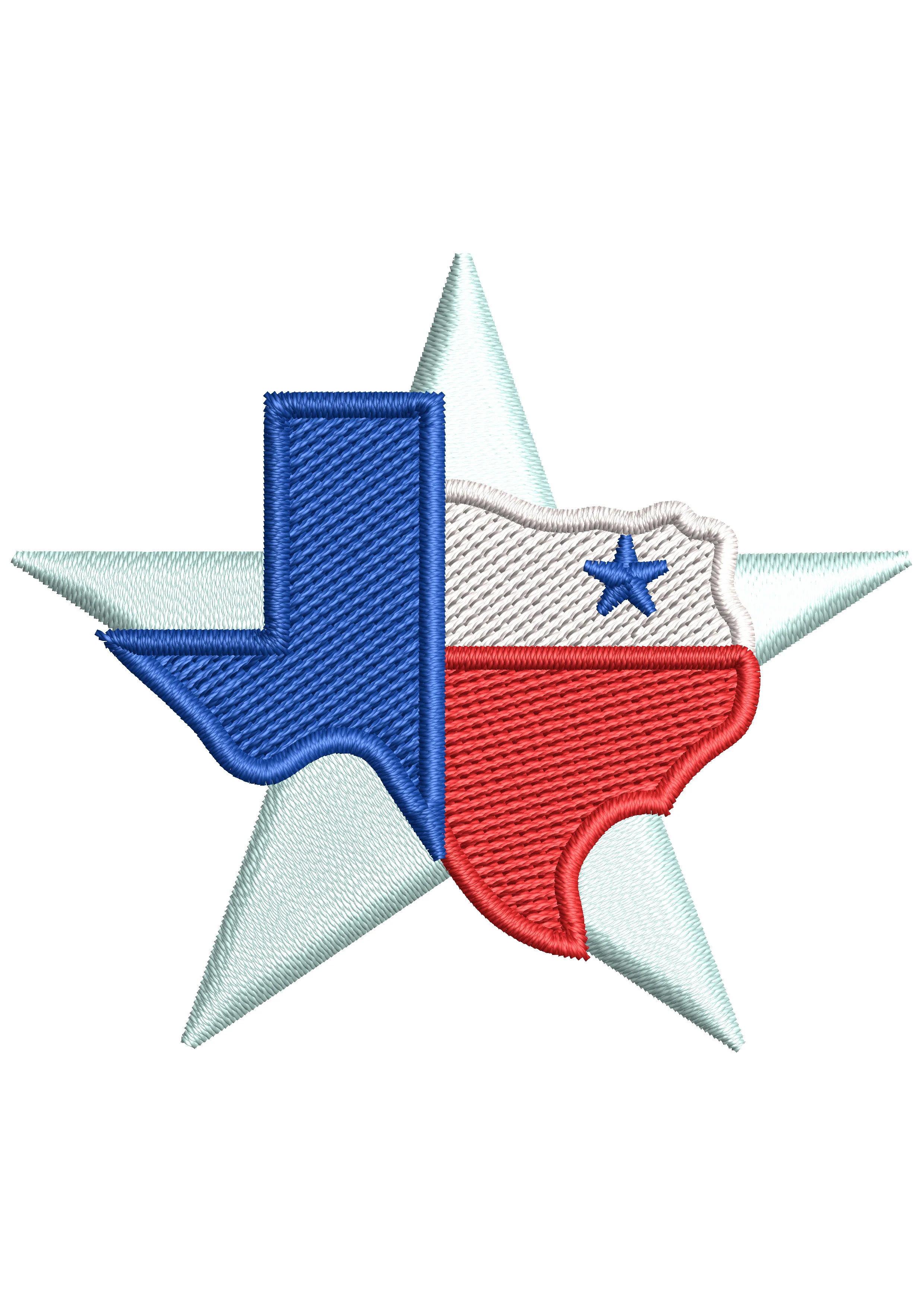 Map Star Embroidery Design