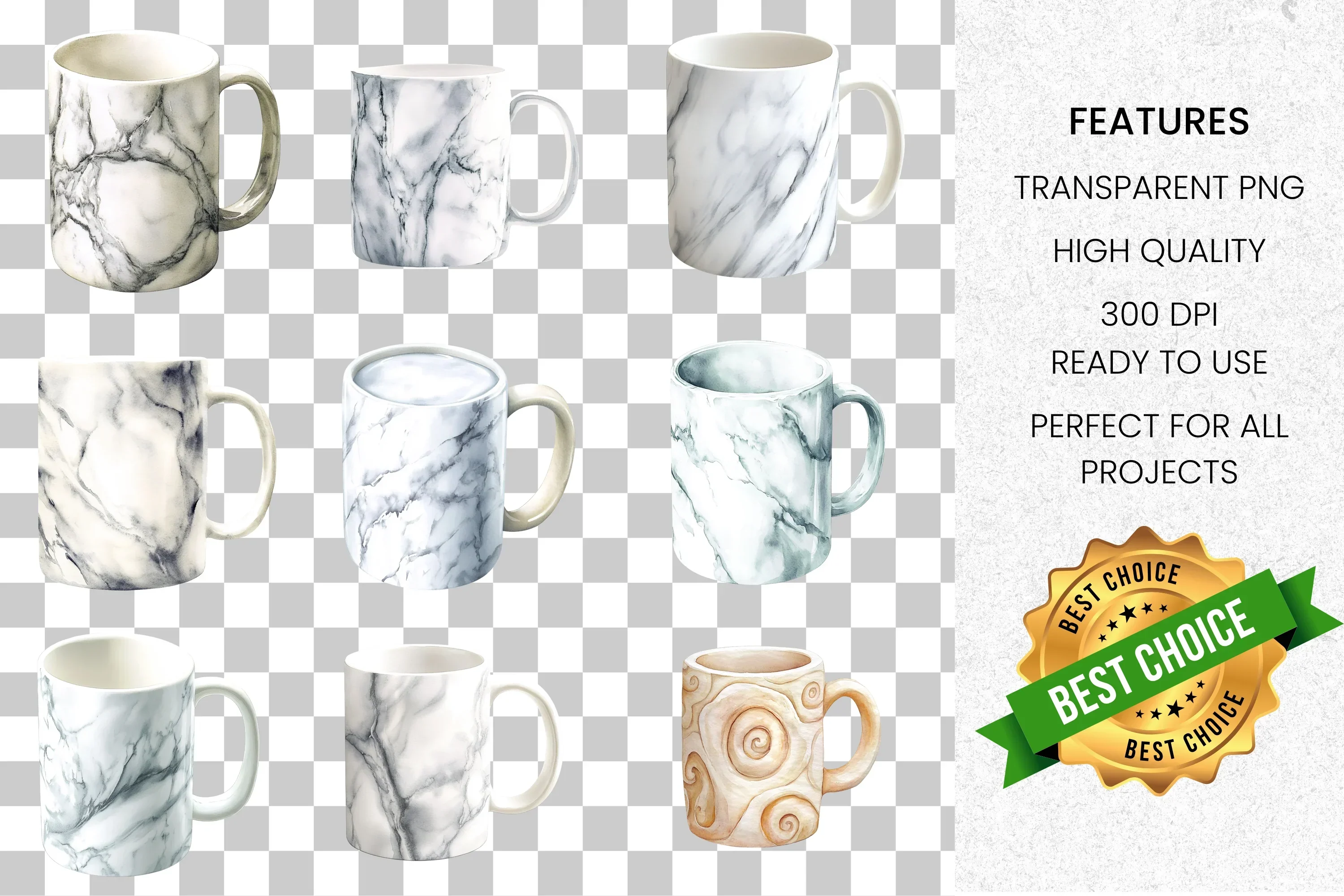 Marble Swirl Clipart Bundle - Image 8