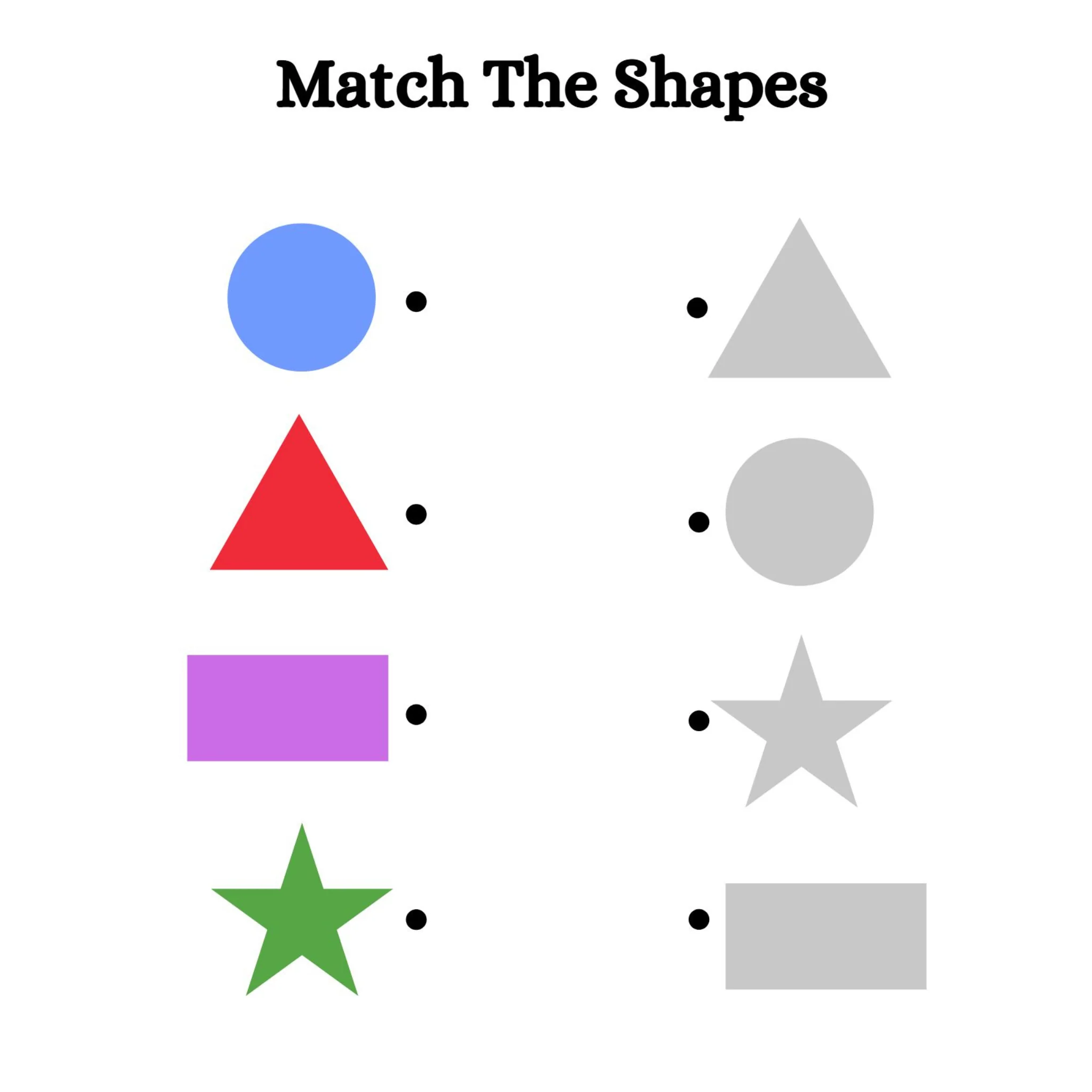 Match the Shapes Color Worksheets - Image 2