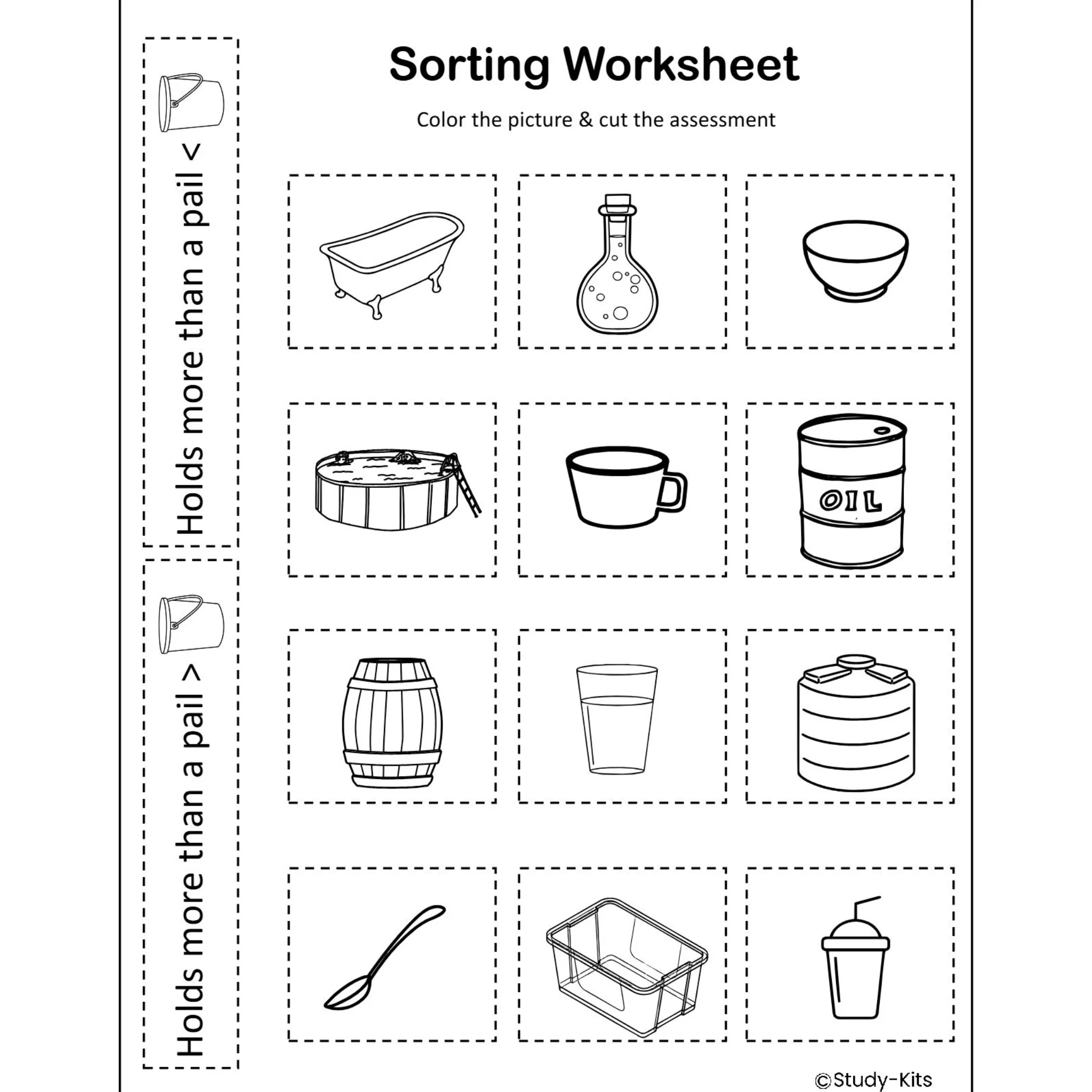 Measurement Capacity Sorting Worksheets - Image 5
