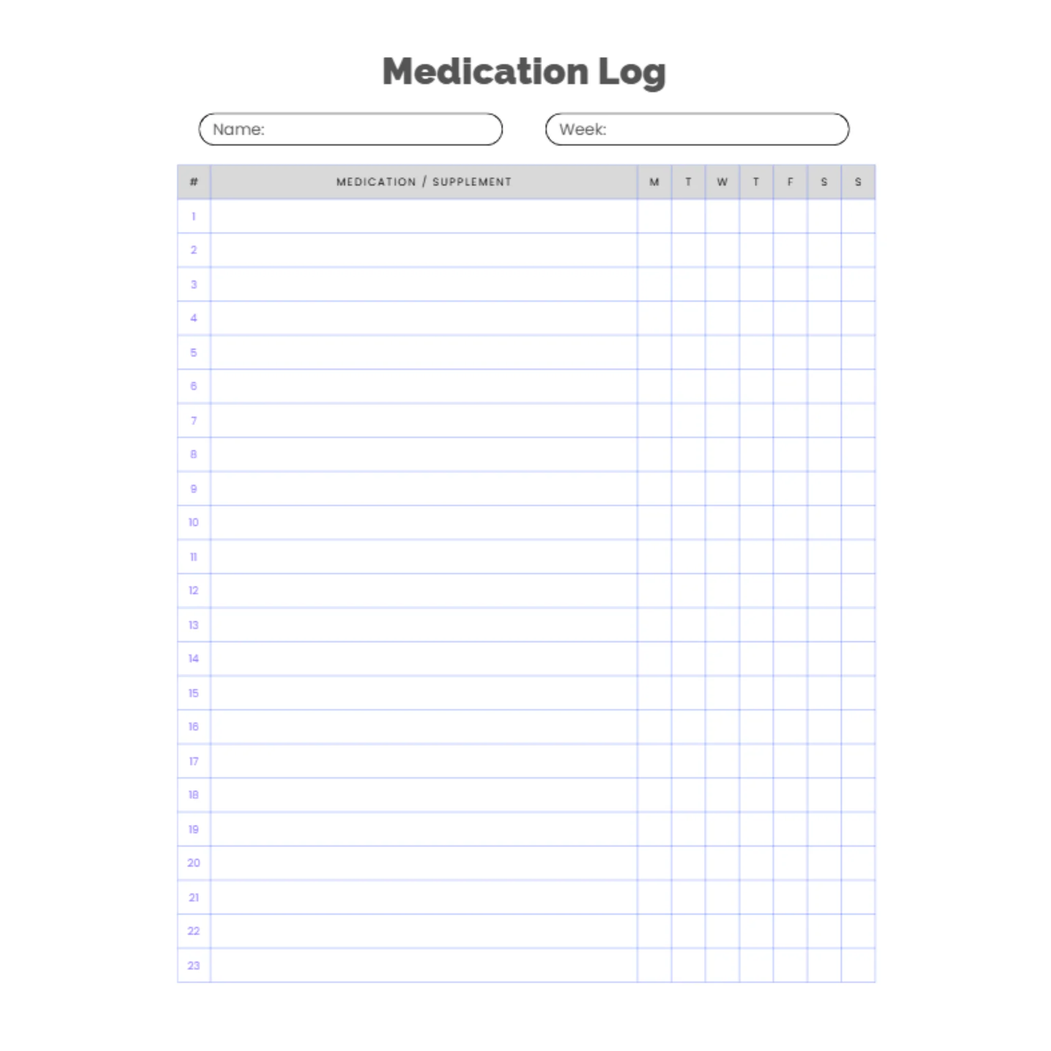 Medication Log Bundle