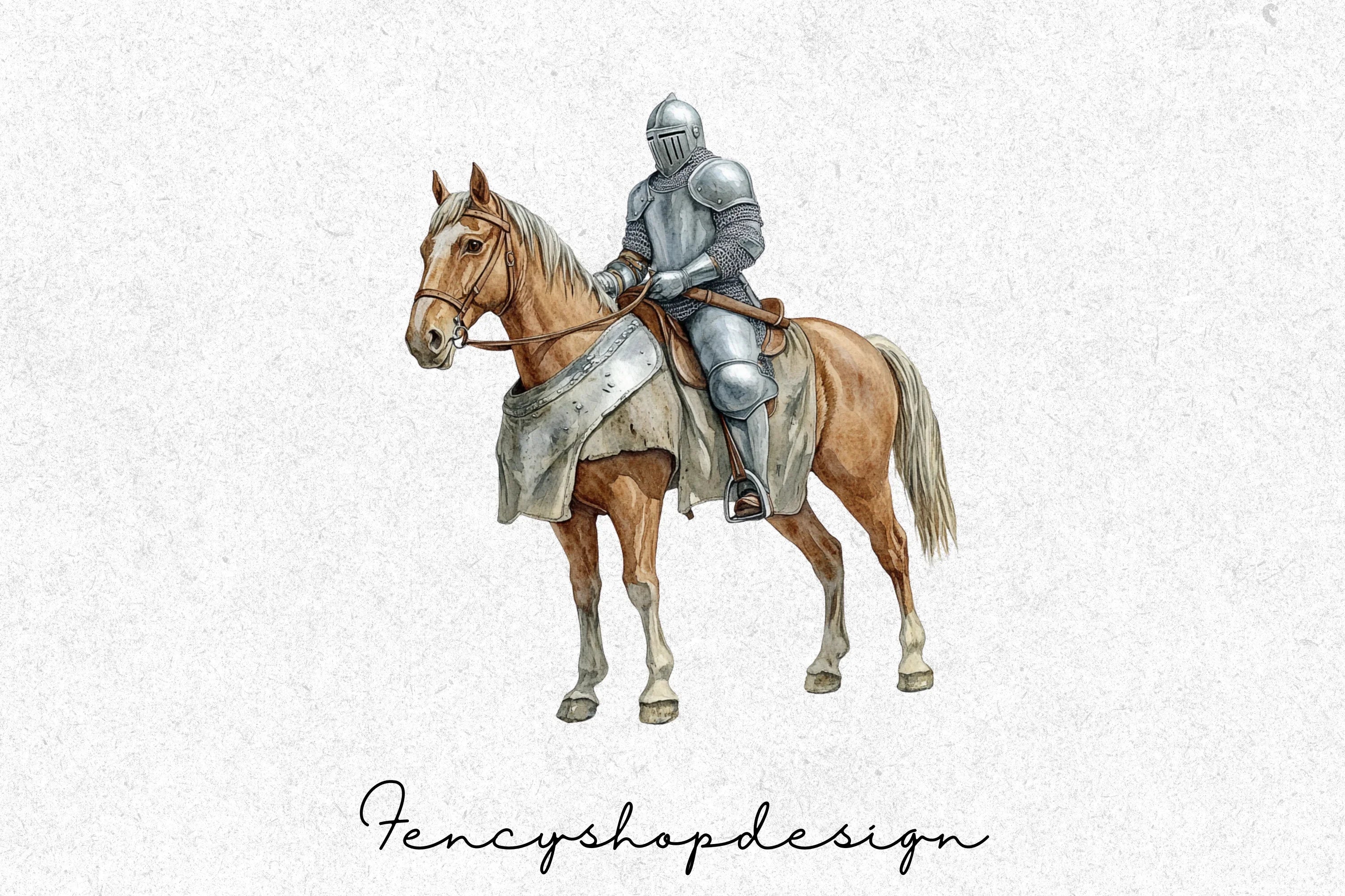 Medieval Knight on Horseback Clipart Bundle - Image 6