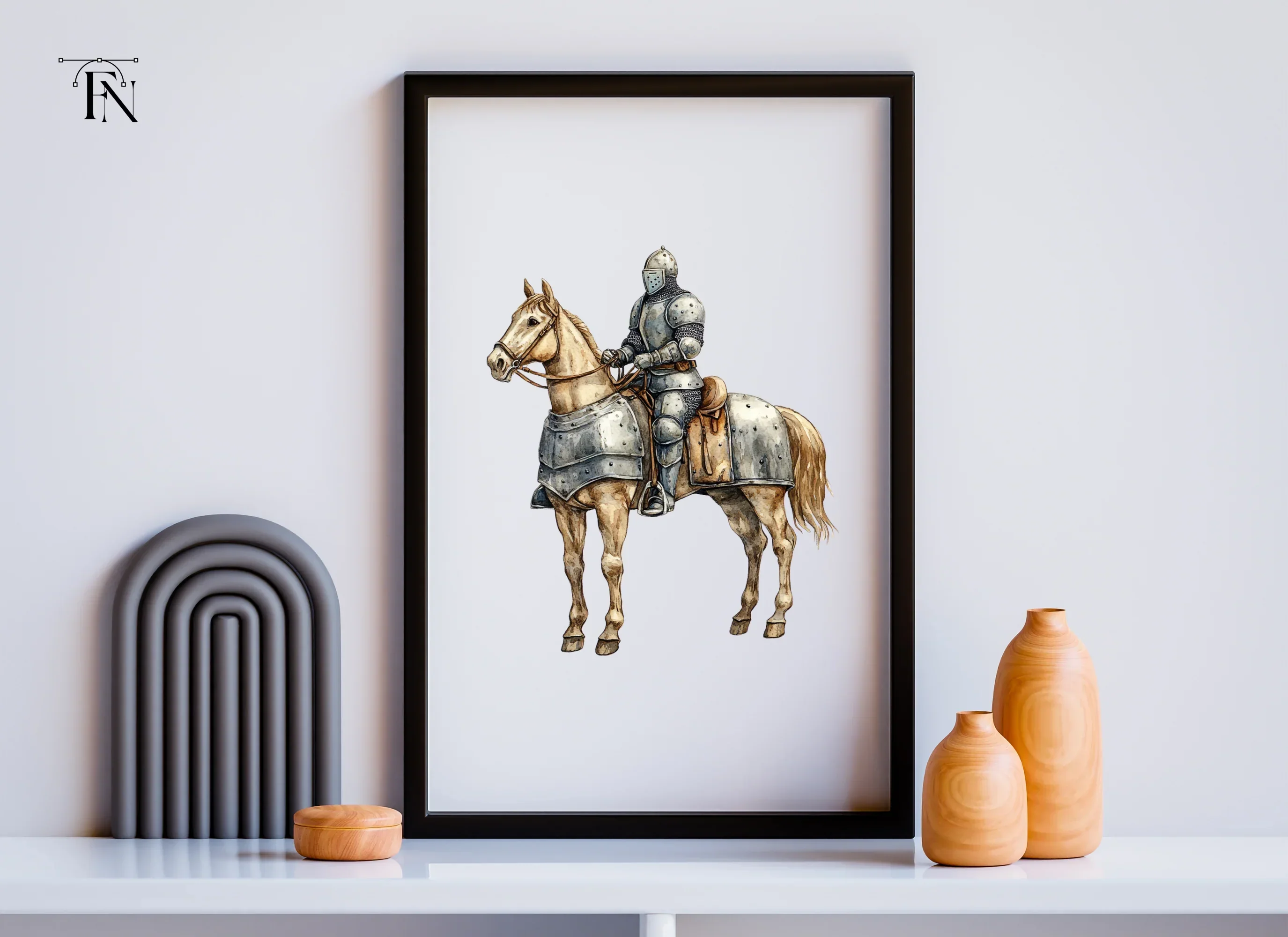 Medieval Knights on Horseback Clipart Bundle - Image 3