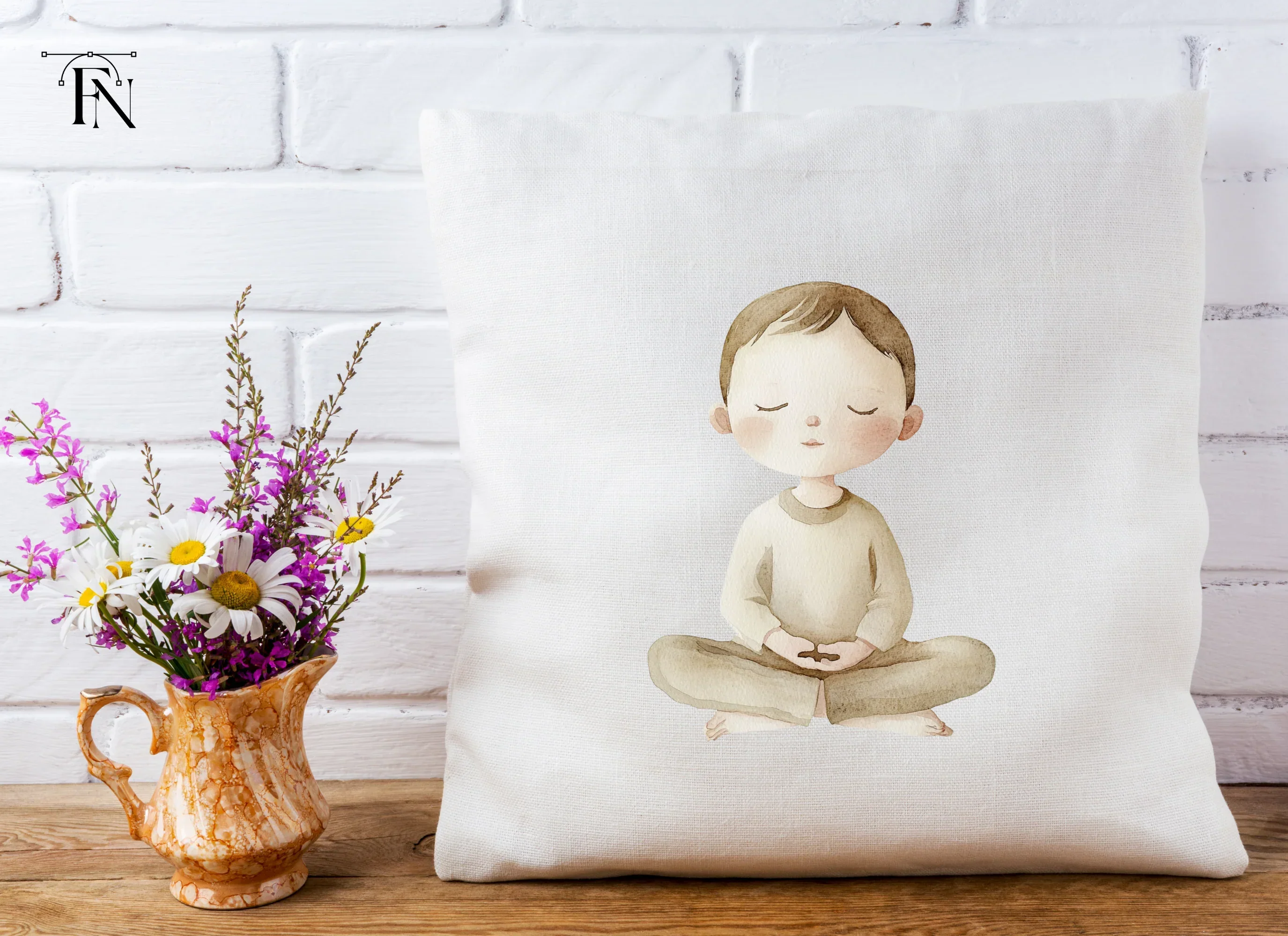 Meditating Boy Serenity Clipart Bundle - Image 4