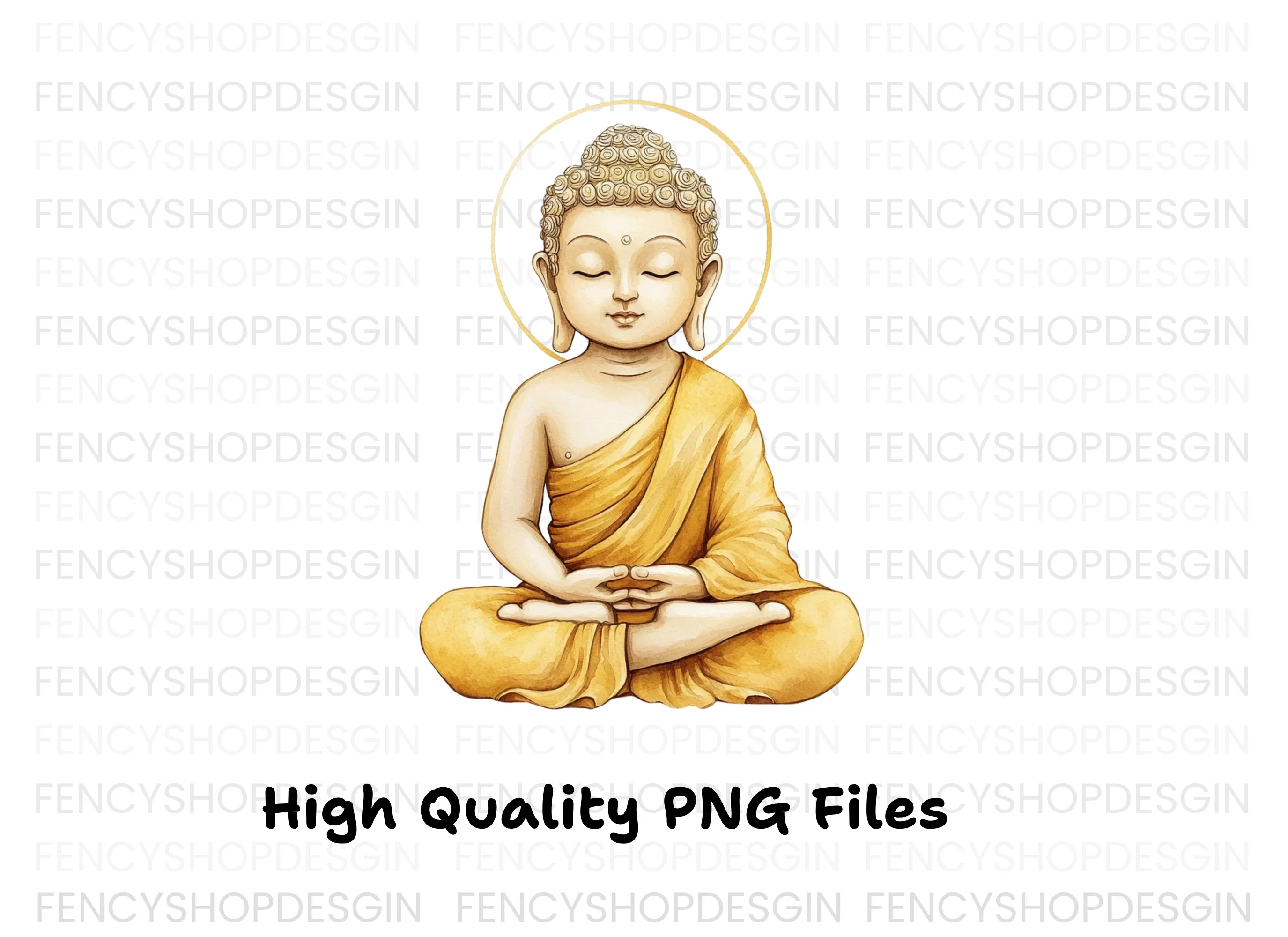Meditating Buddha with Halo Clipart Bundle - Image 3