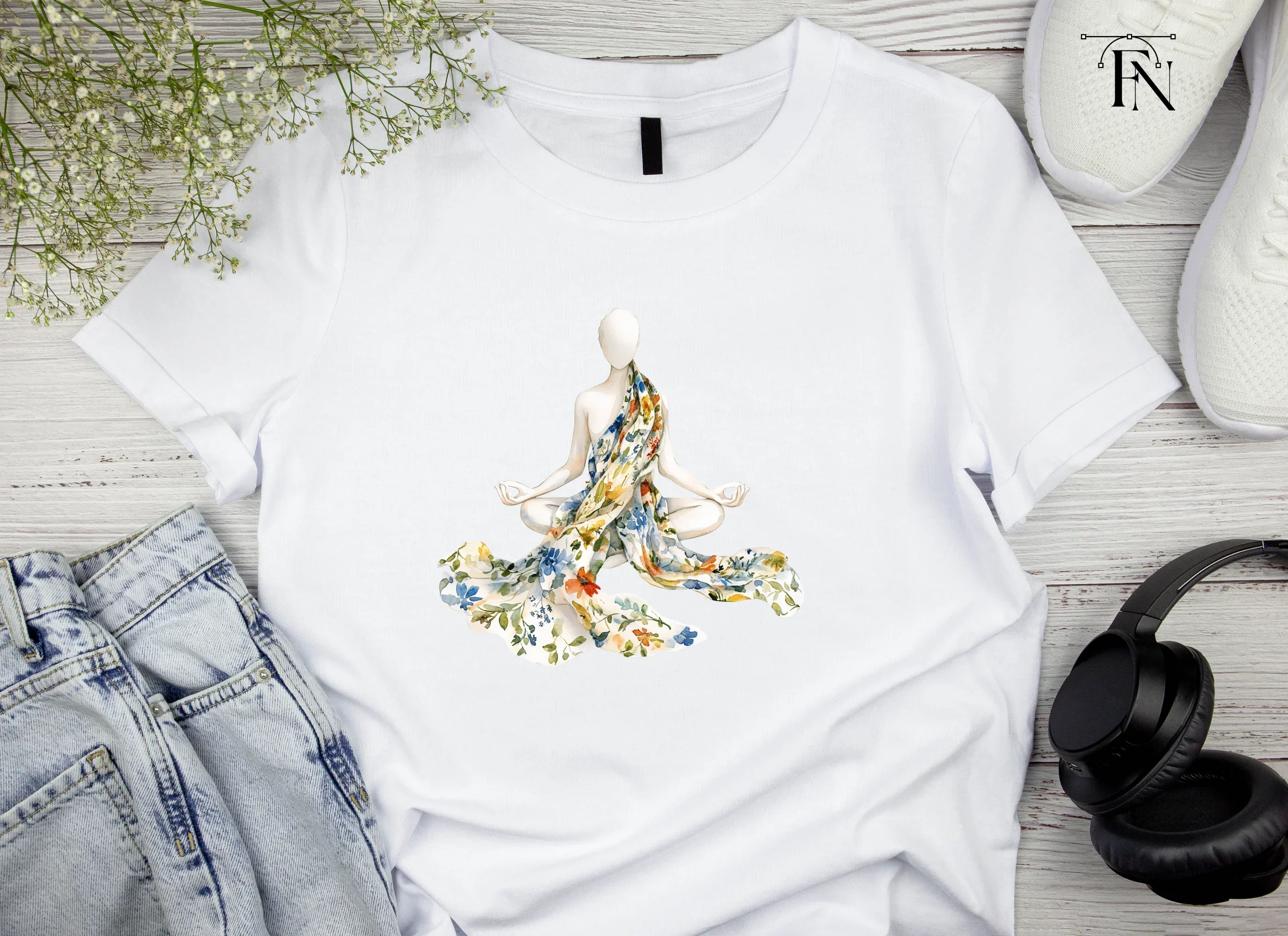 Meditating Mannequins Floral Clipart Bundle - Image 3