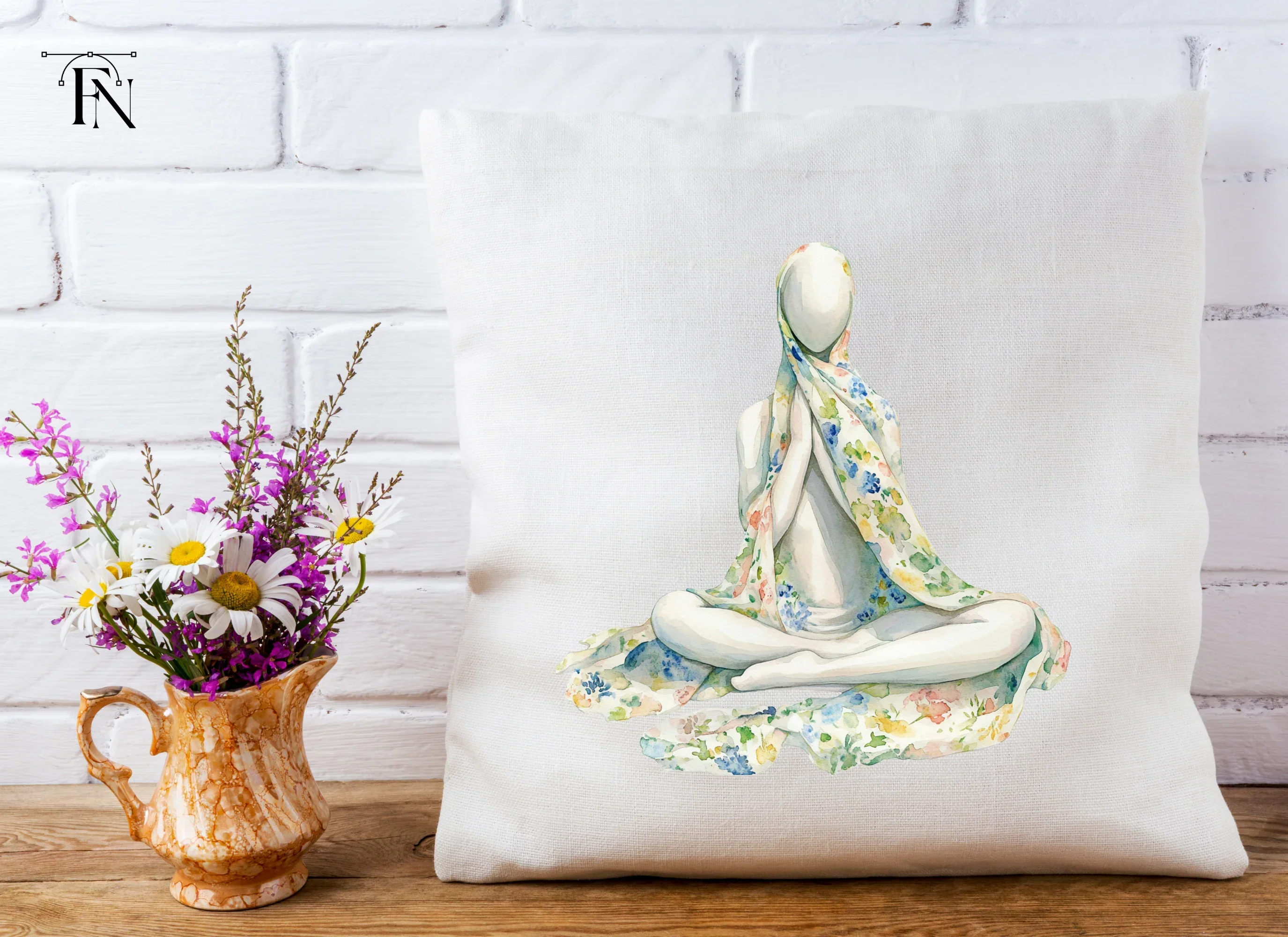 Meditating Mannequins Floral Clipart Bundle - Image 4