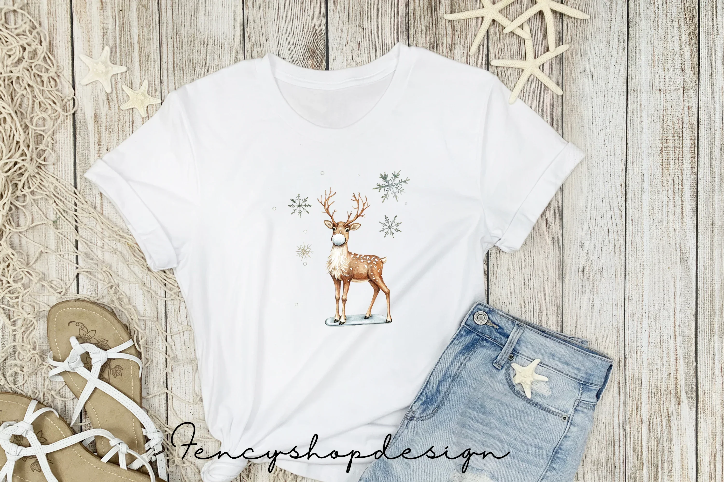 Meditating Reindeer Winter Clipart Bundle - Image 5