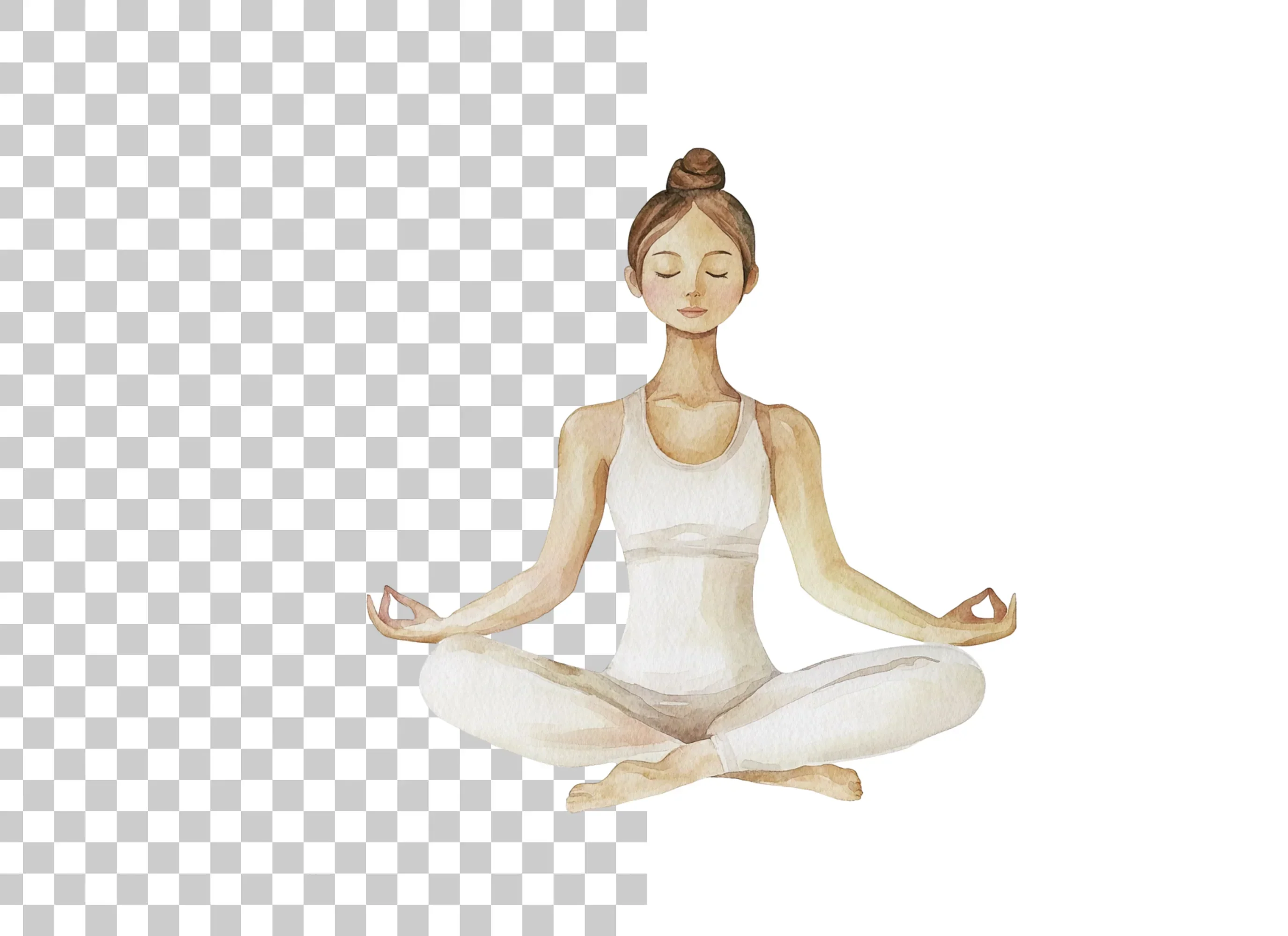 Meditating Woman Yoga Pose Clipart Bundle - Image 2