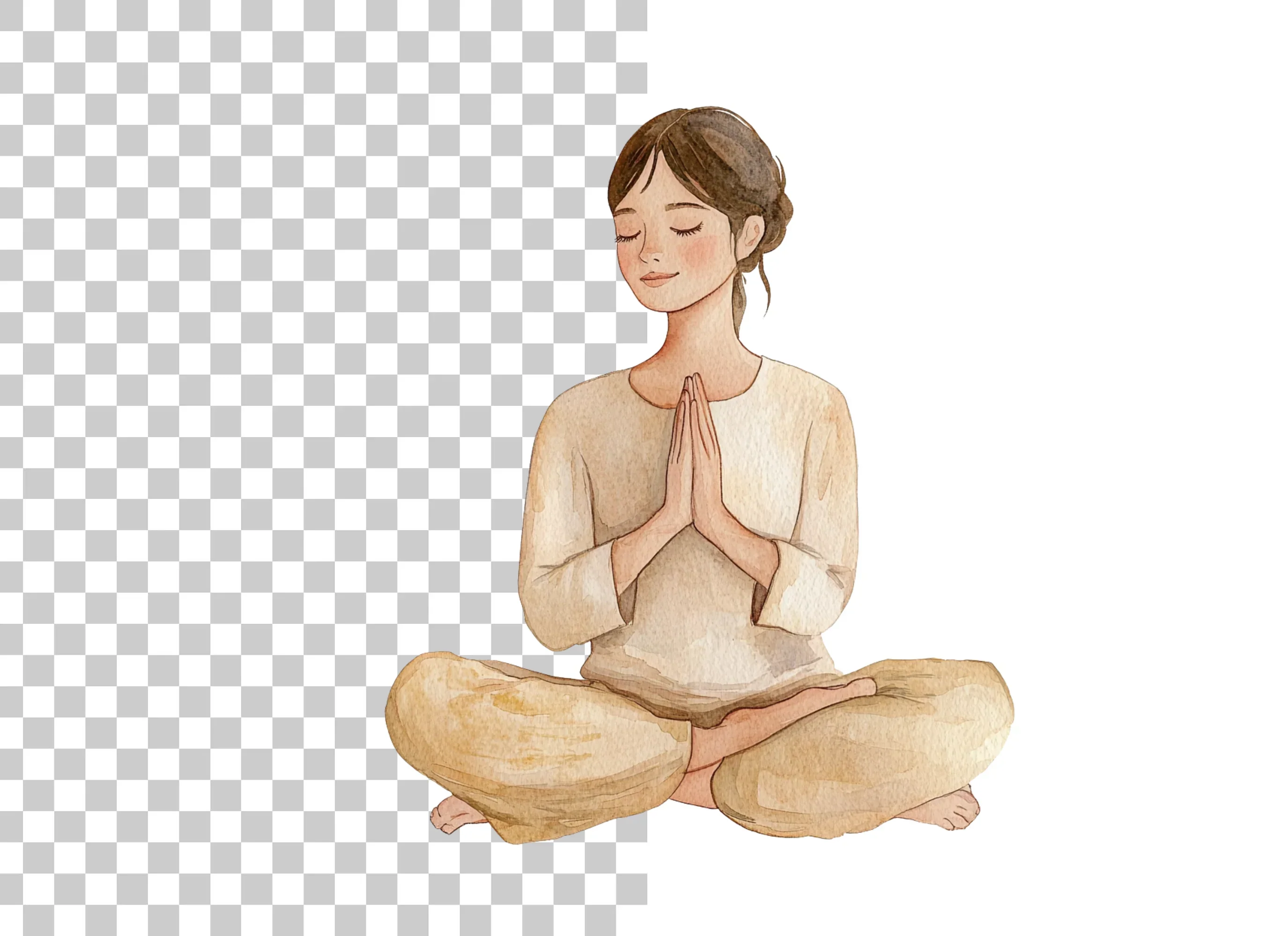 Meditating Women Clipart Bundle - Image 2