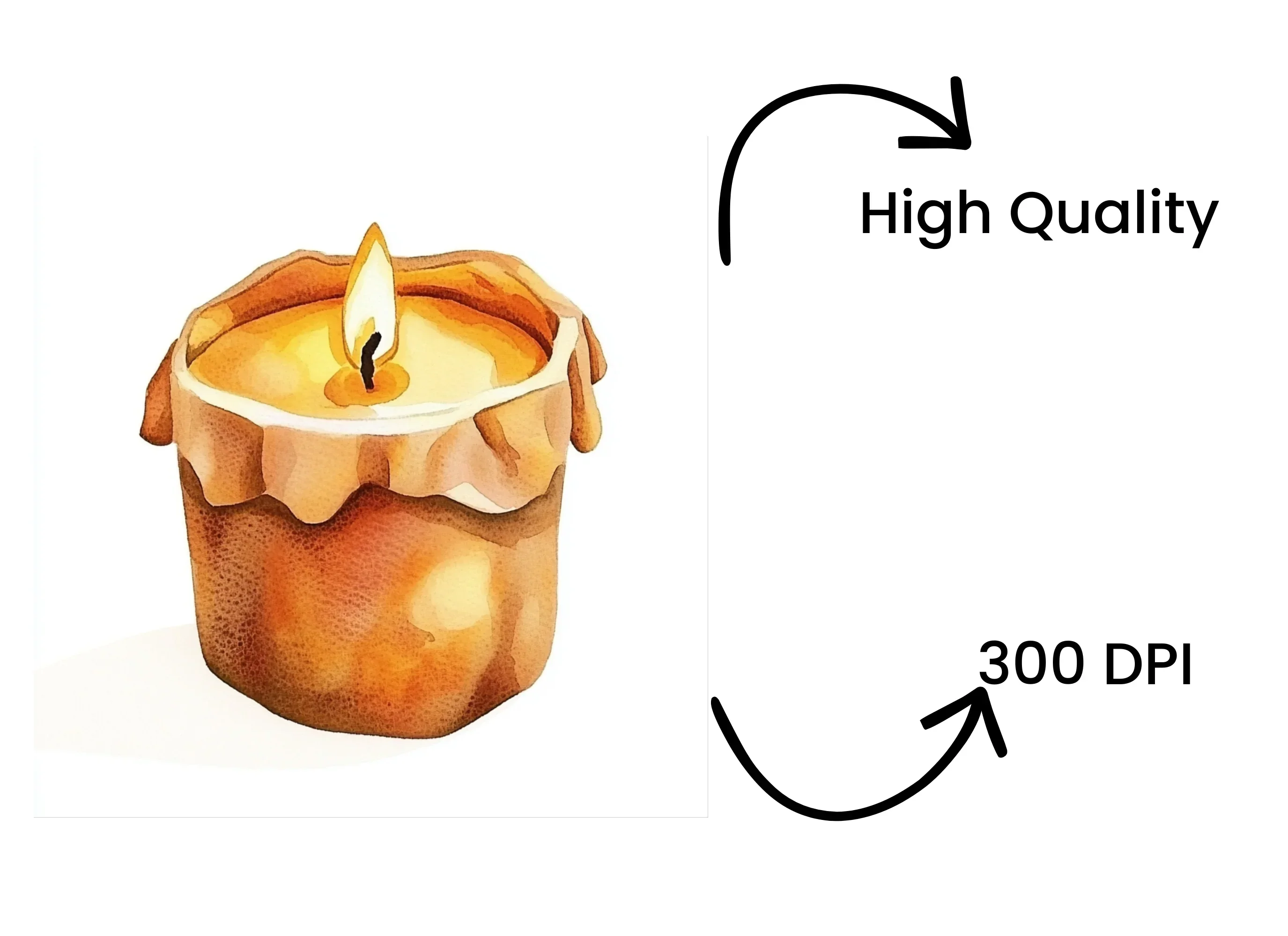 Melted Wax Candle Cinnamon Clipart Bundle - Image 4