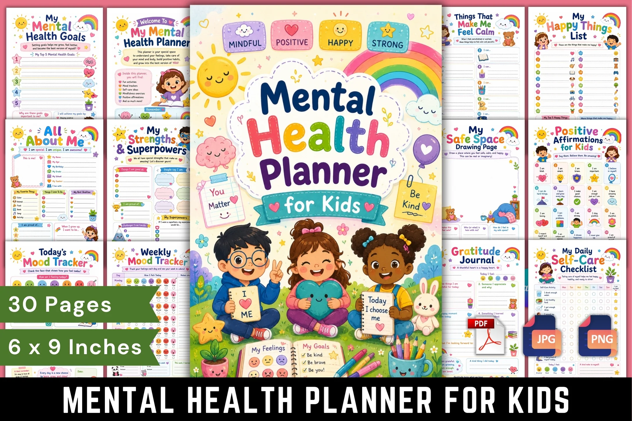 Mental Health For Kids Planner