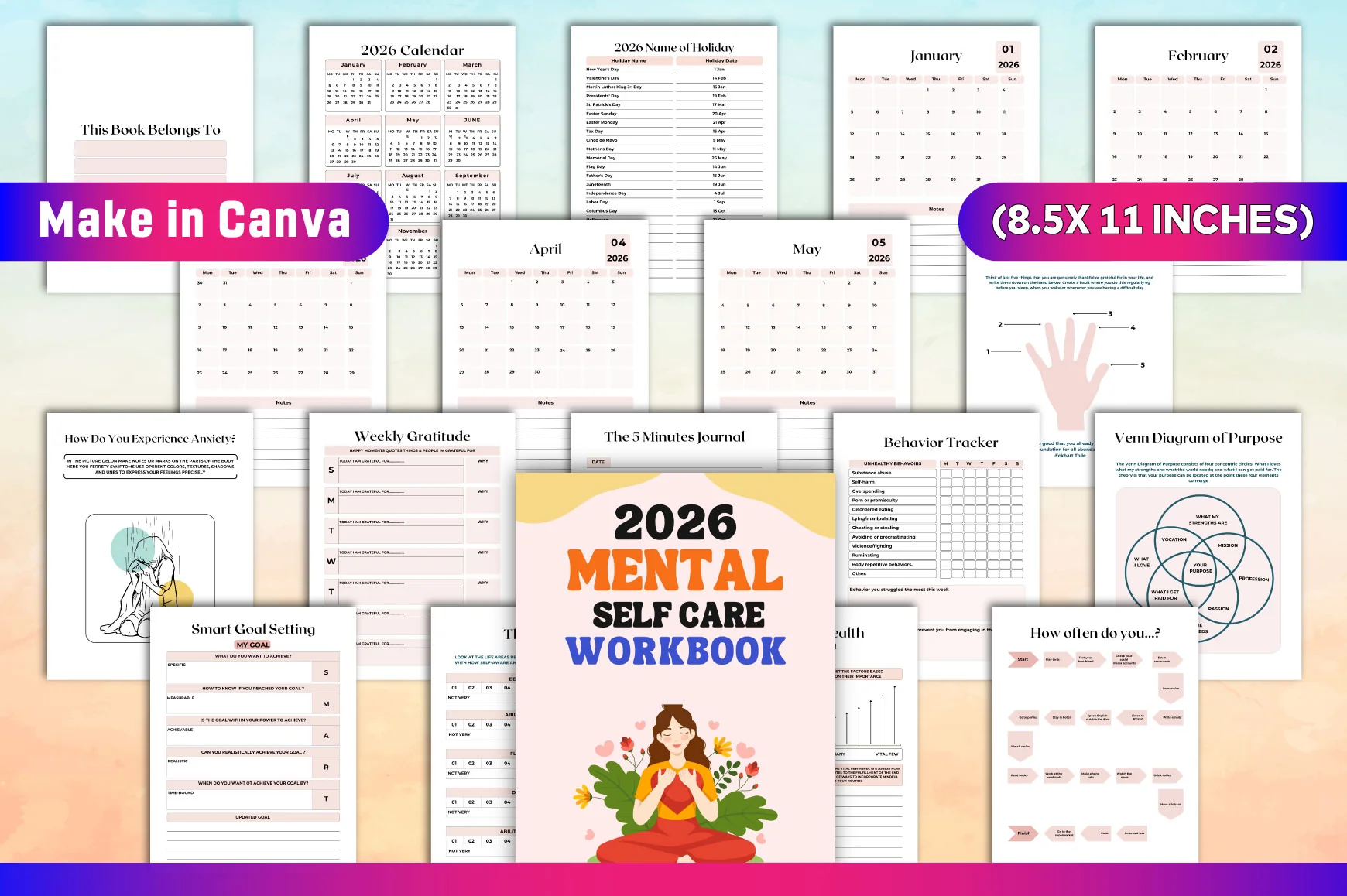 Mental Self Care Workbook for Personal Growth - Image 2