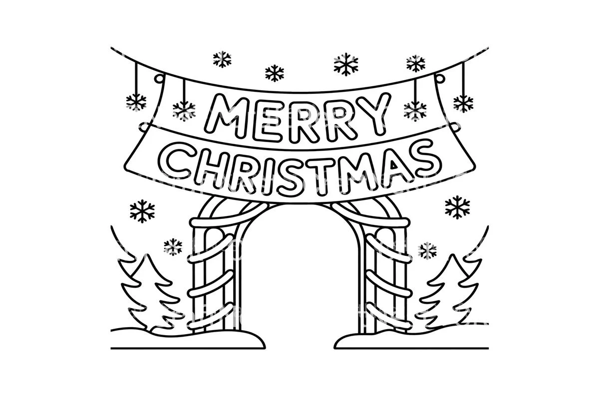 Merry Christmas Banner Coloring Books - Image 3
