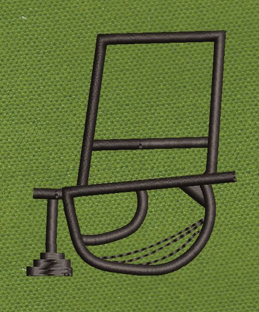 Metal Rockingchair Embroidery Design