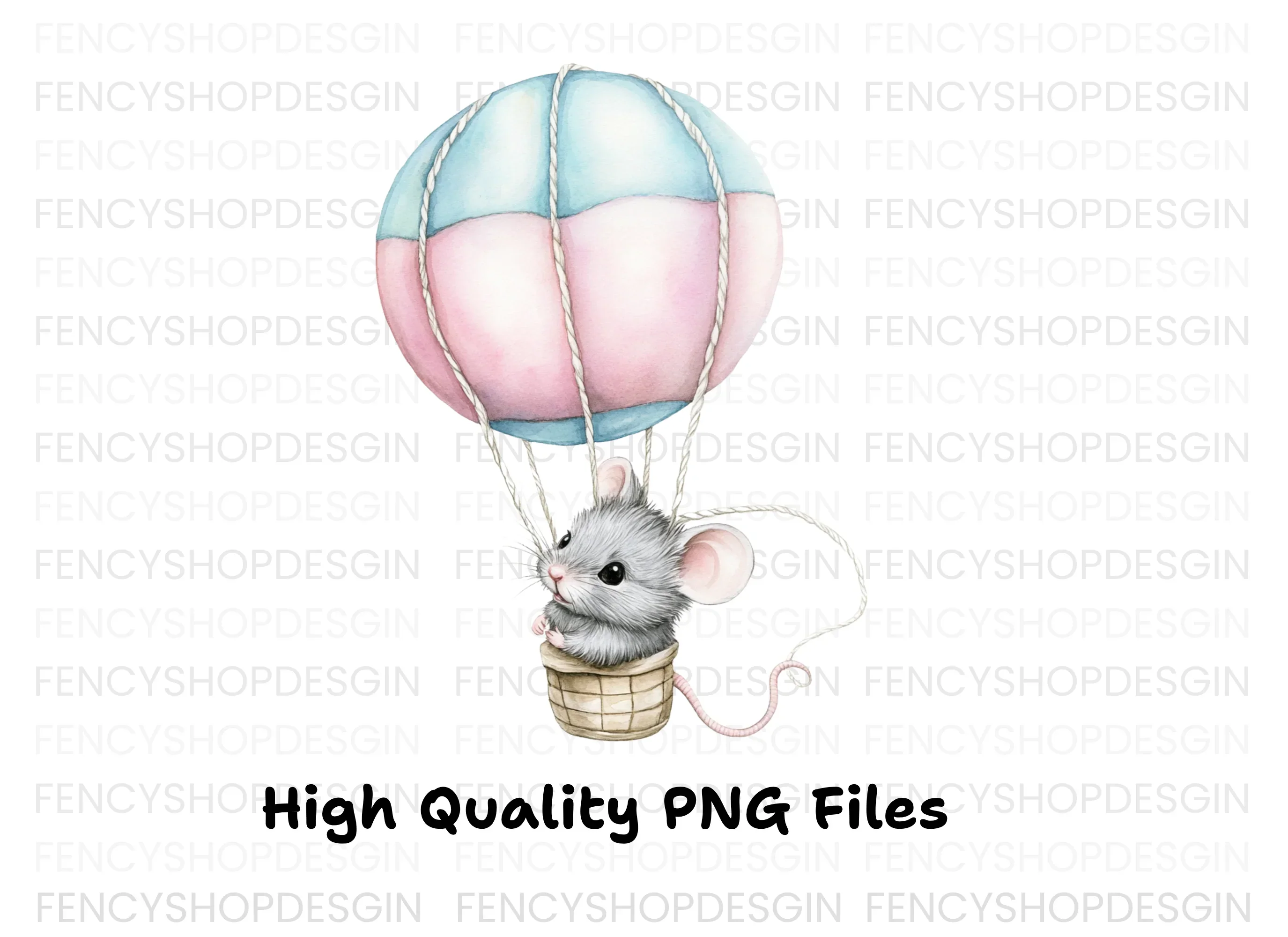 Mice in Hot Air Balloons Clipart Bundle - Image 2