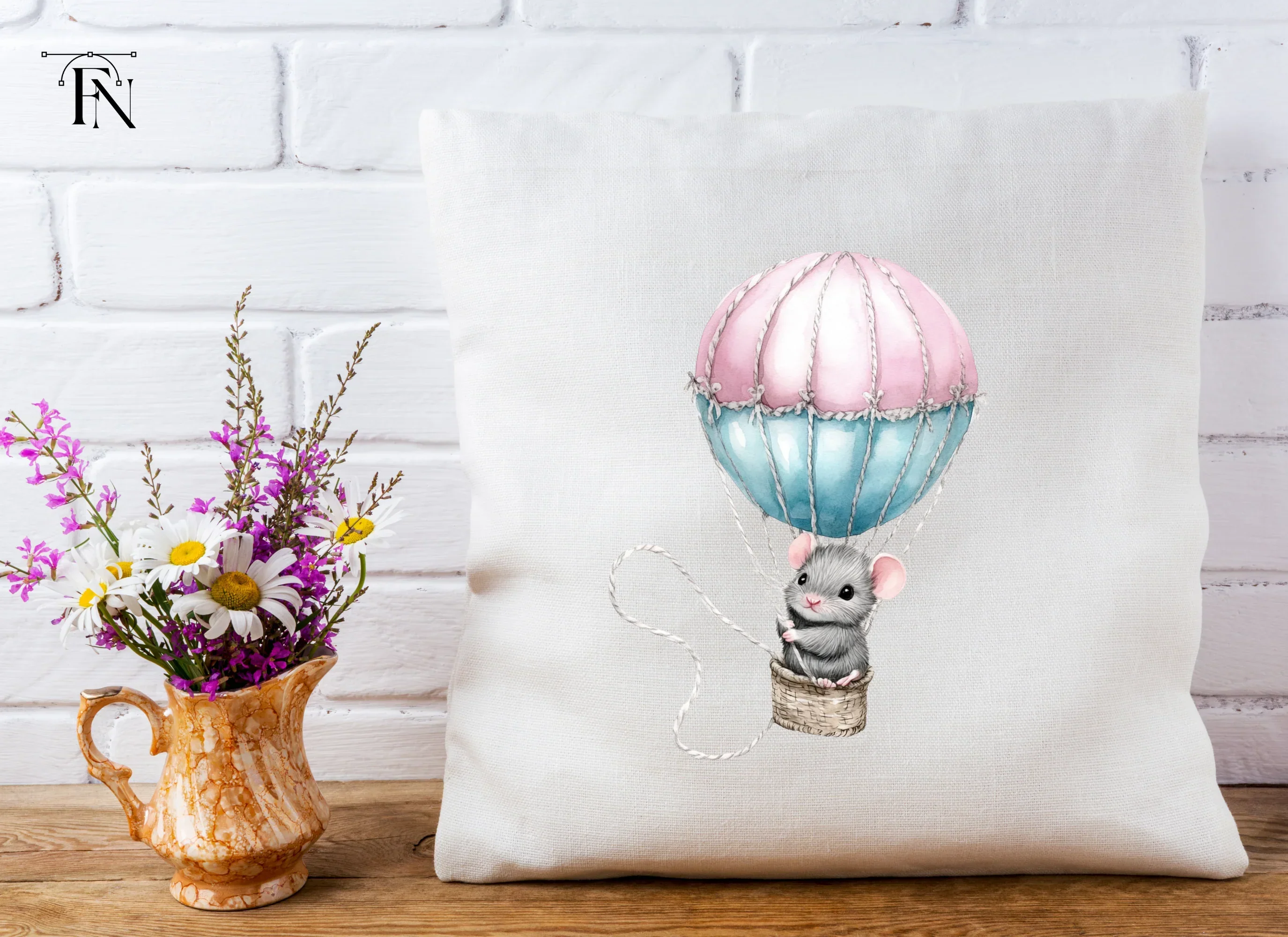 Mice in Hot Air Balloons Clipart Bundle - Image 4
