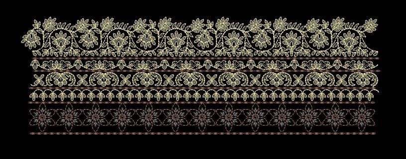 Midnight Gold Filigree Embroidery Design