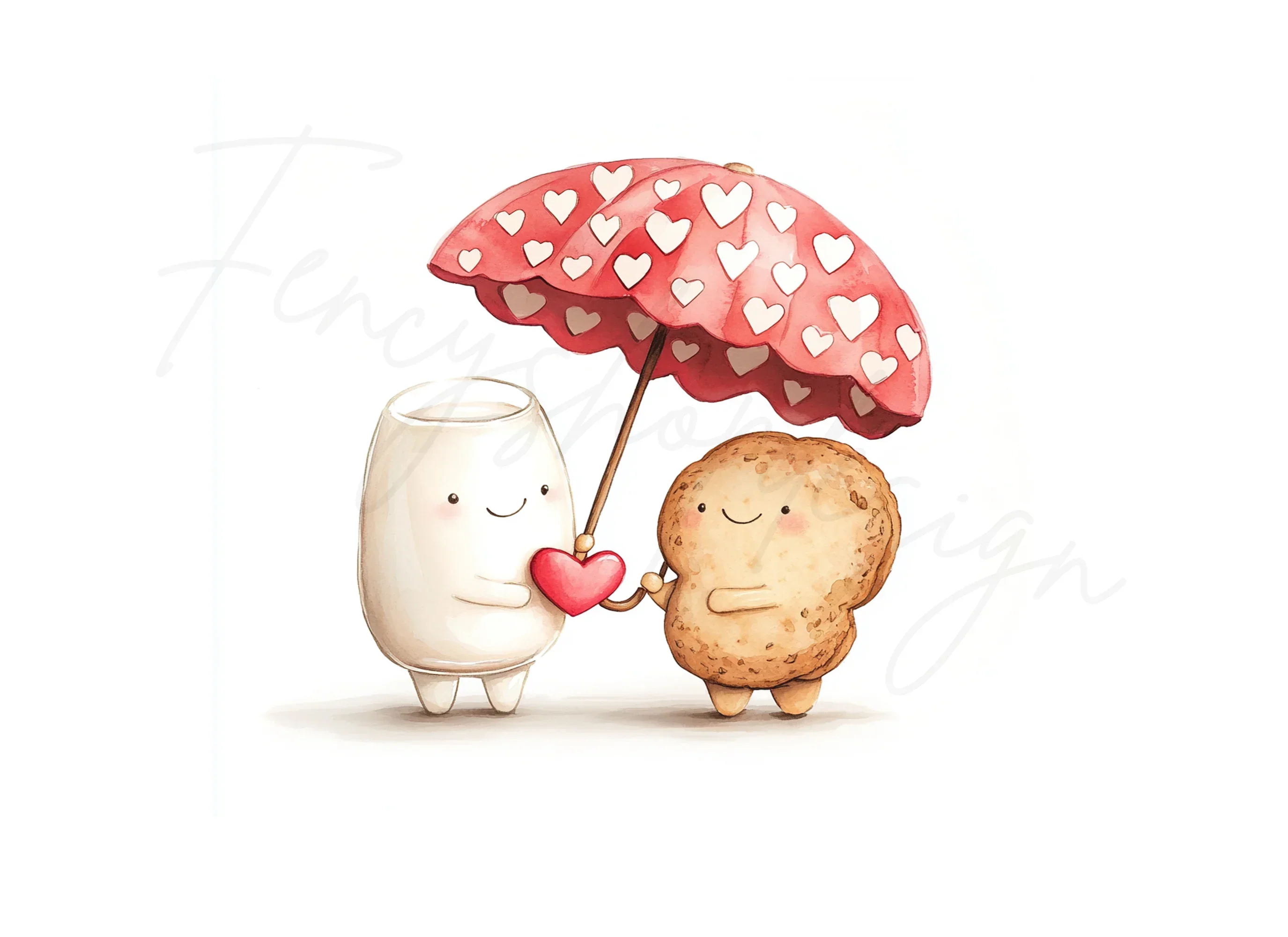 Milk and Cookie Valentine Clipart Bundle - Image 3