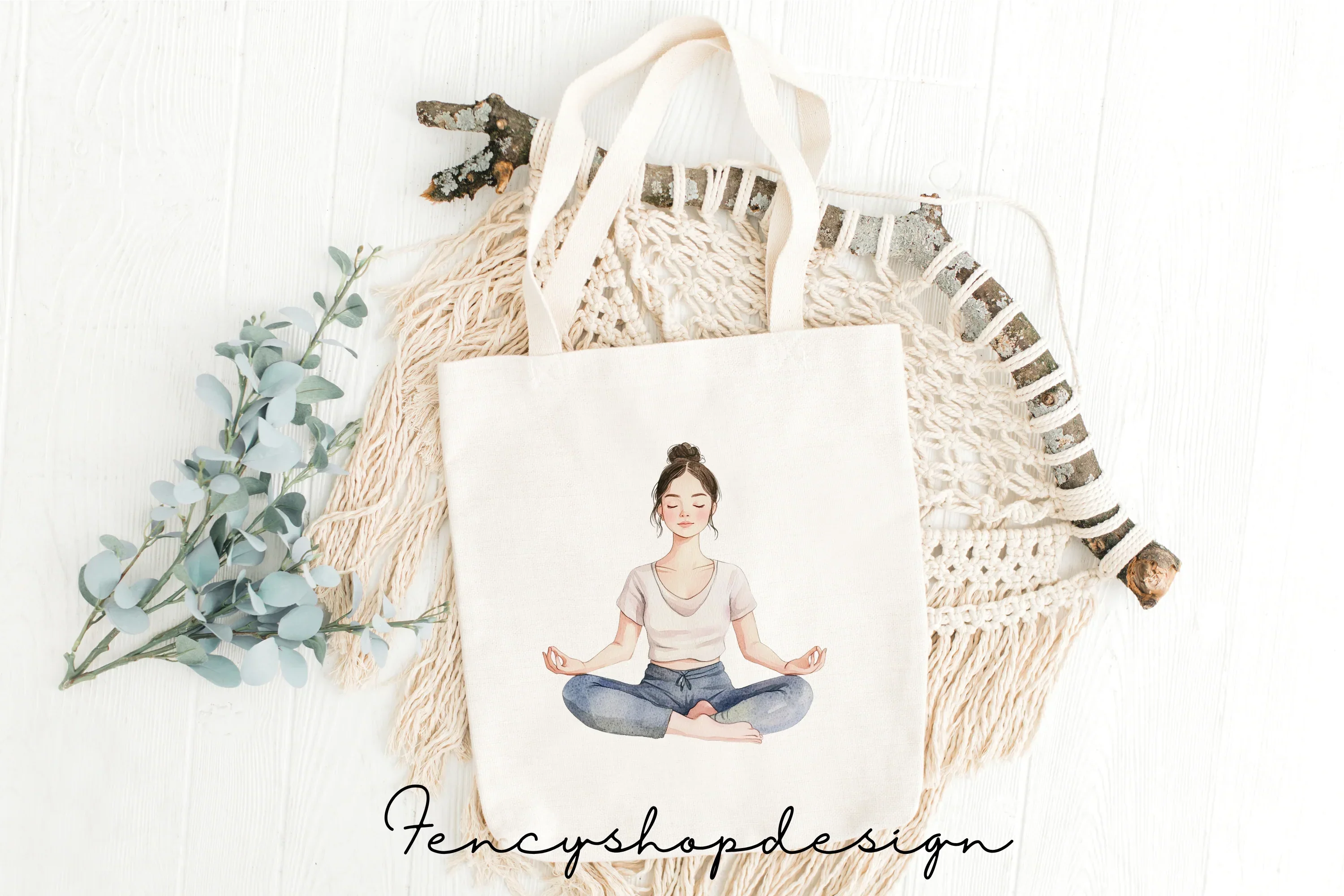 Mindful Women Yoga Poses Clipart Bundle - Image 8